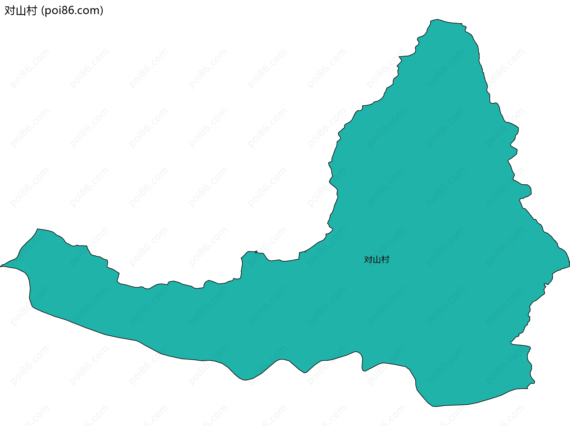 对山村边界地图