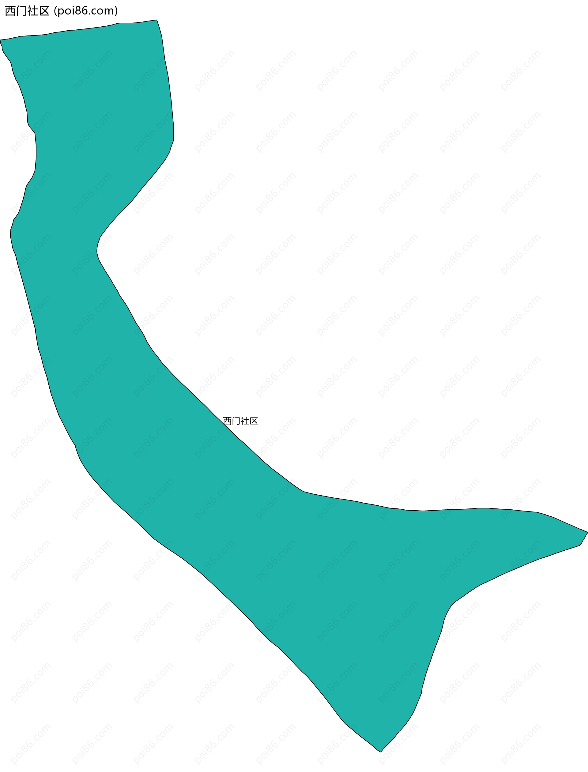 西门社区边界地图
