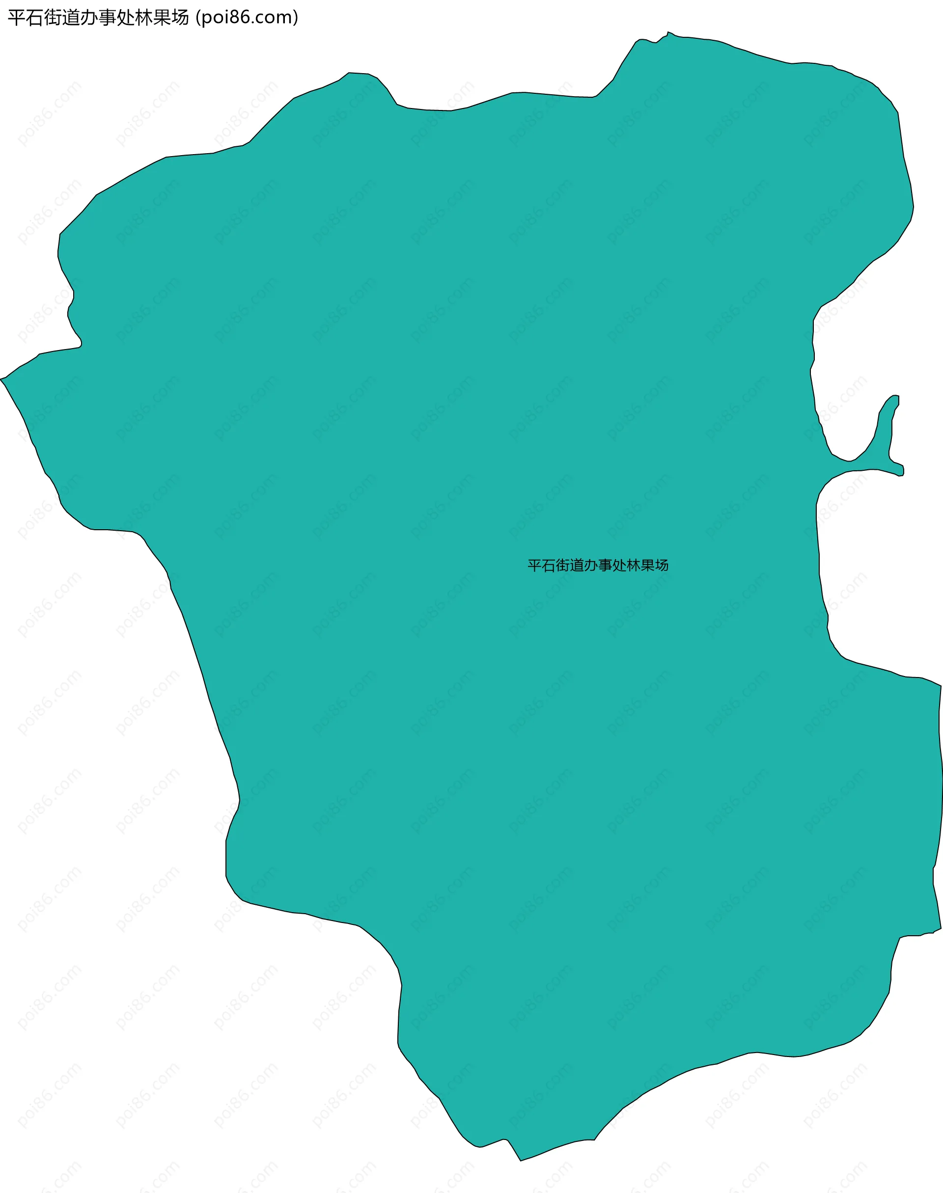 平石街道办事处林果场边界地图