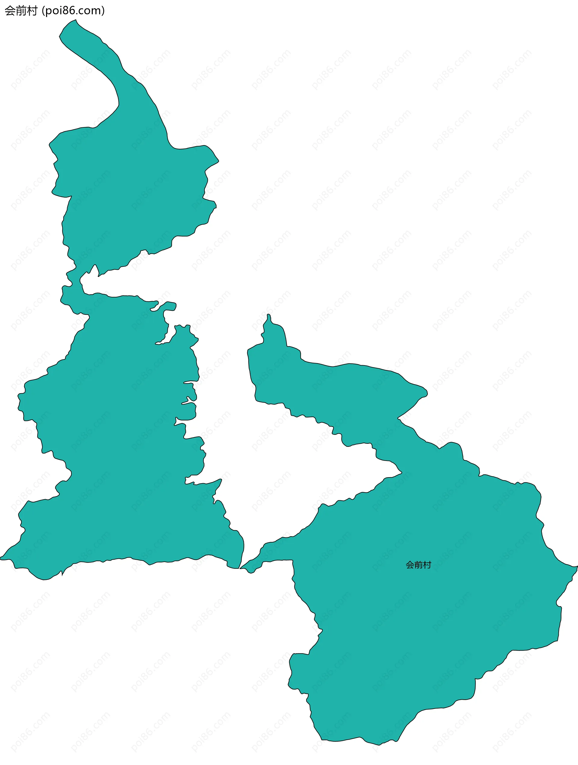 会前村边界地图