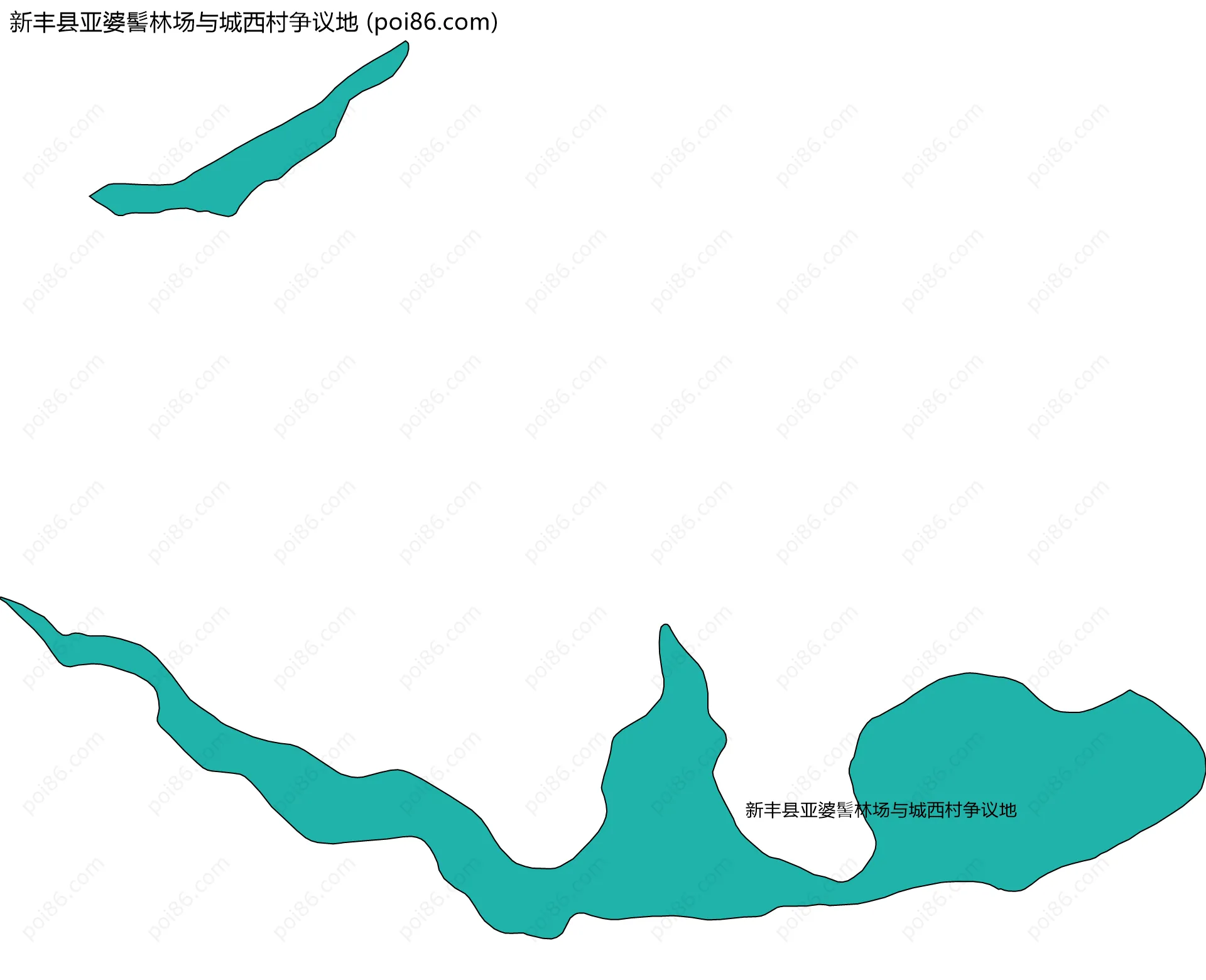 新丰县亚婆髻林场与城西村争议地边界地图