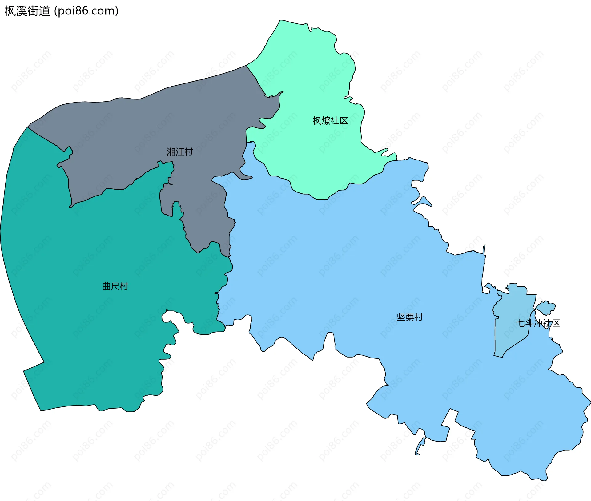 枫溪街道边界地图(五级行政区划)