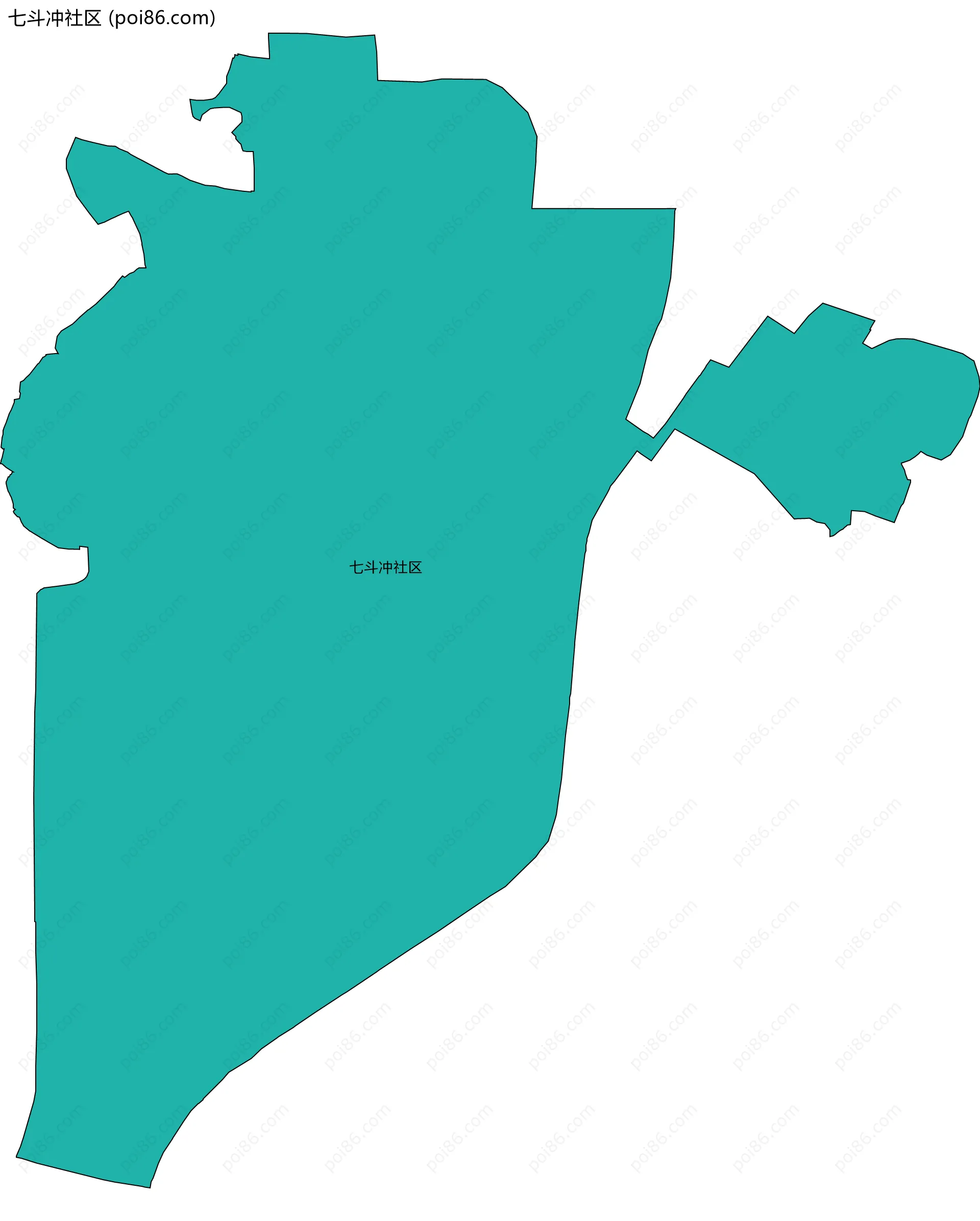 七斗冲社区边界地图