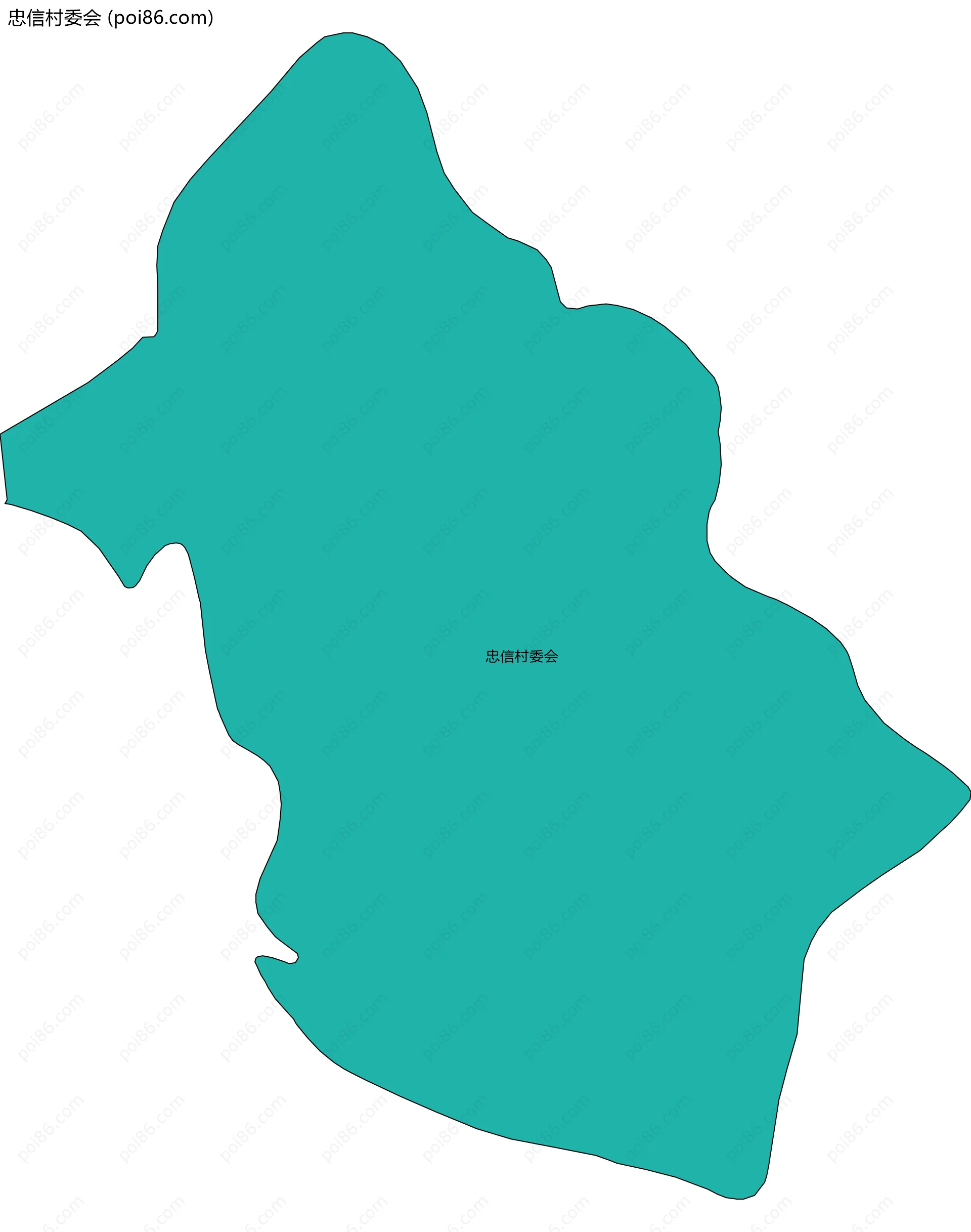 忠信村委会边界地图