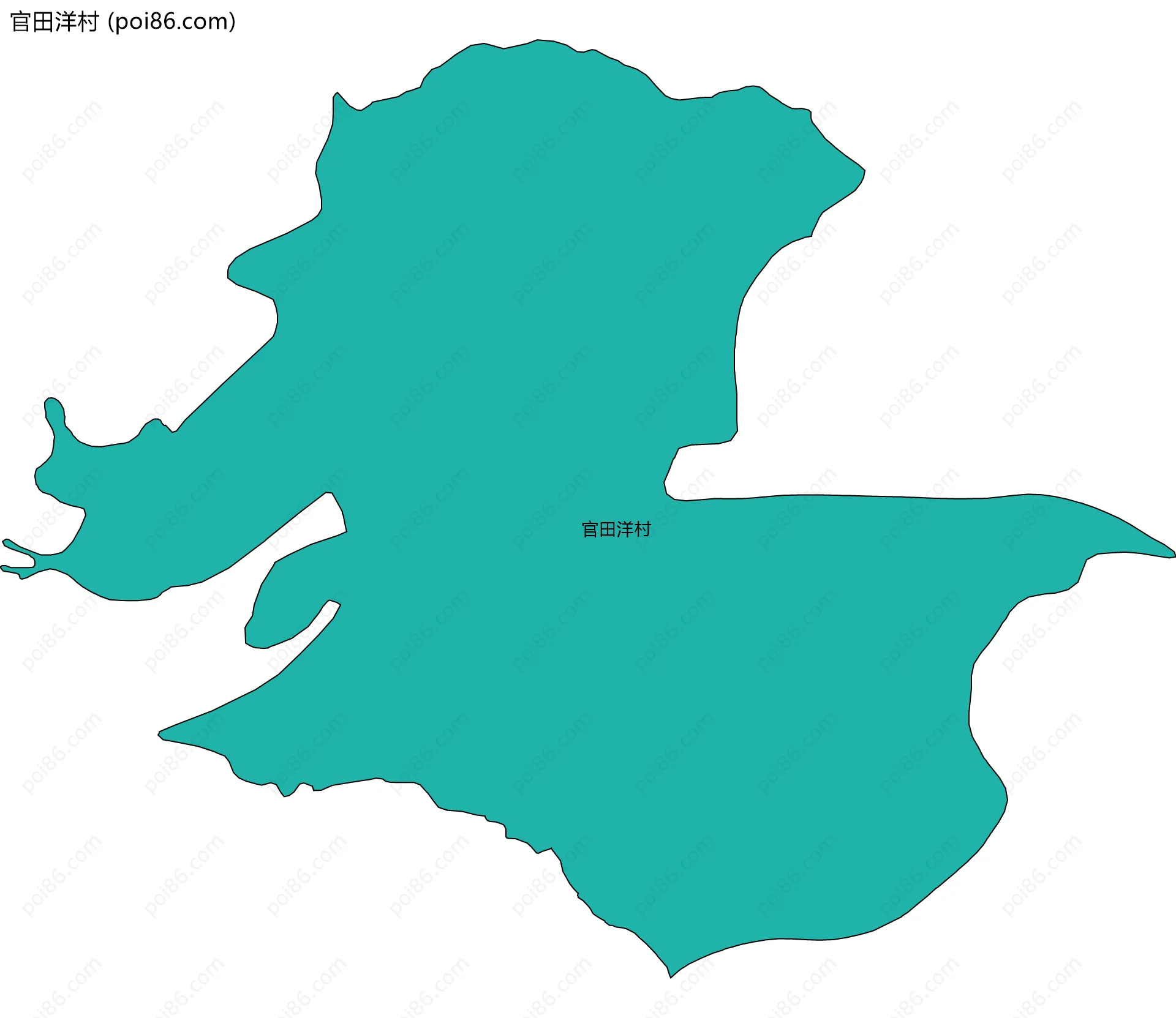 官田洋村边界地图