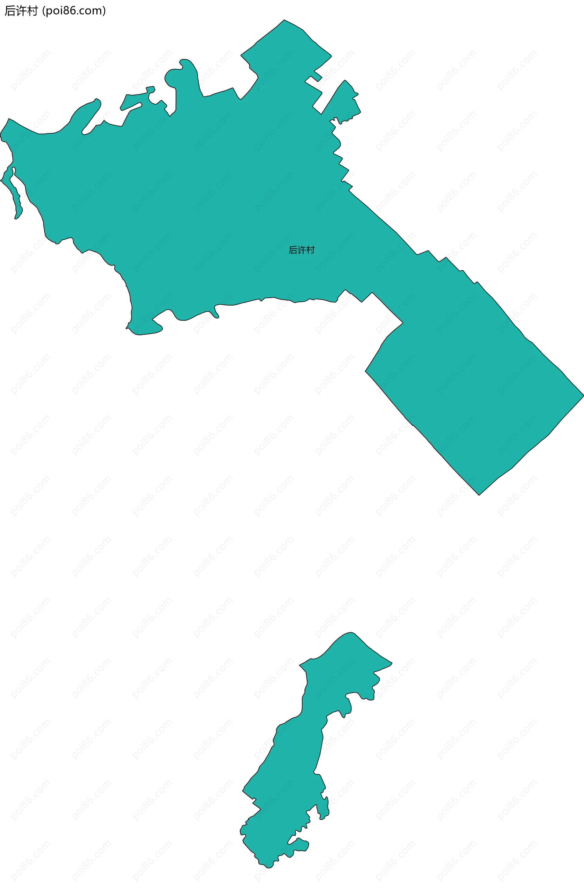 后许村边界地图