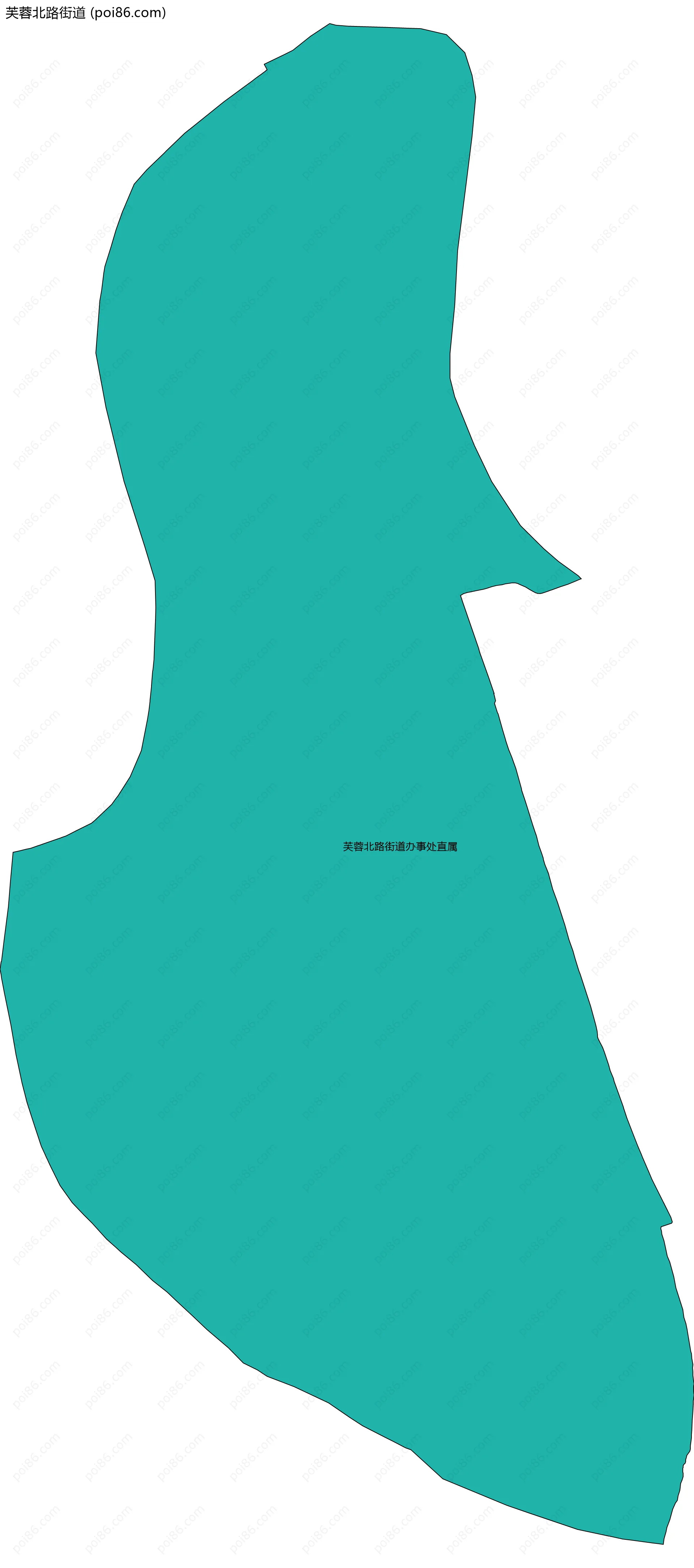 芙蓉北路街道边界地图(五级行政区划)