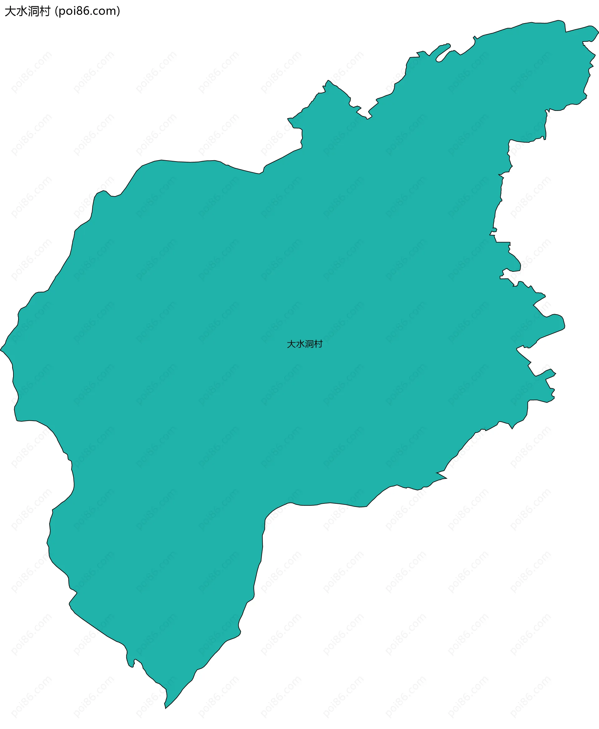 大水洞村边界地图