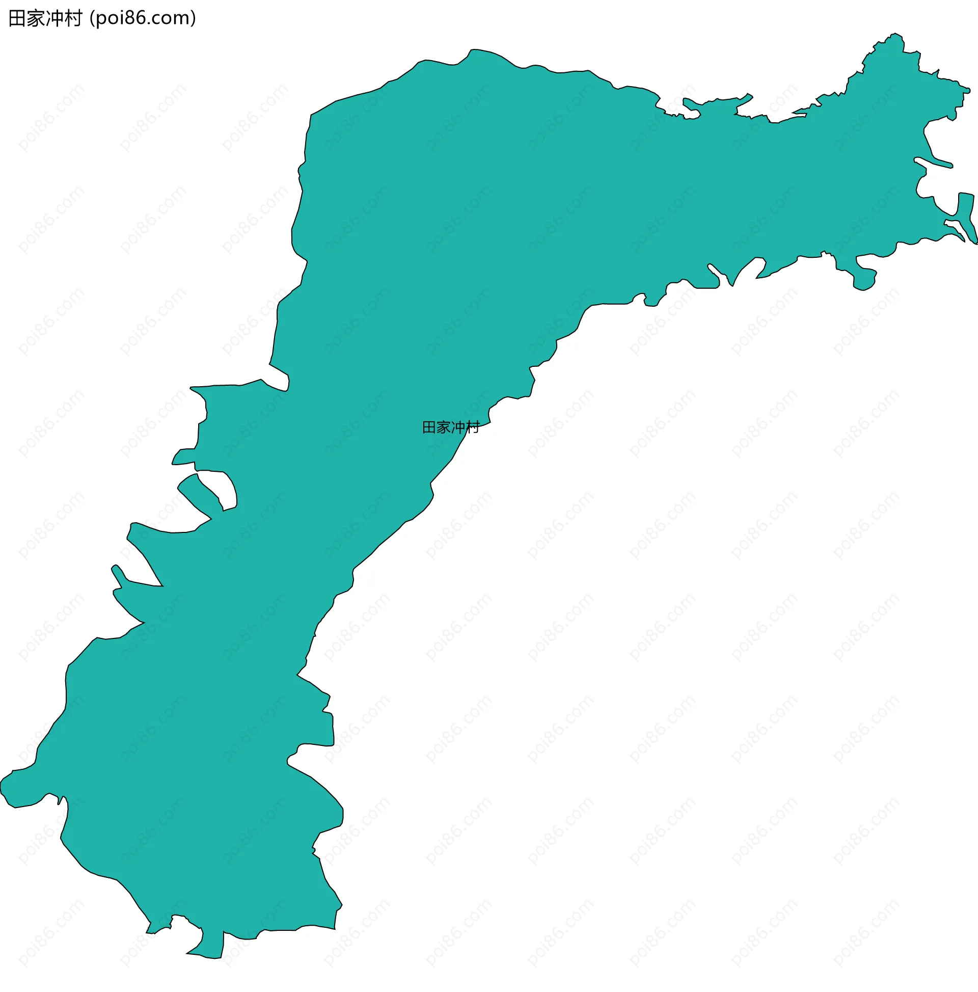 田家冲村边界地图