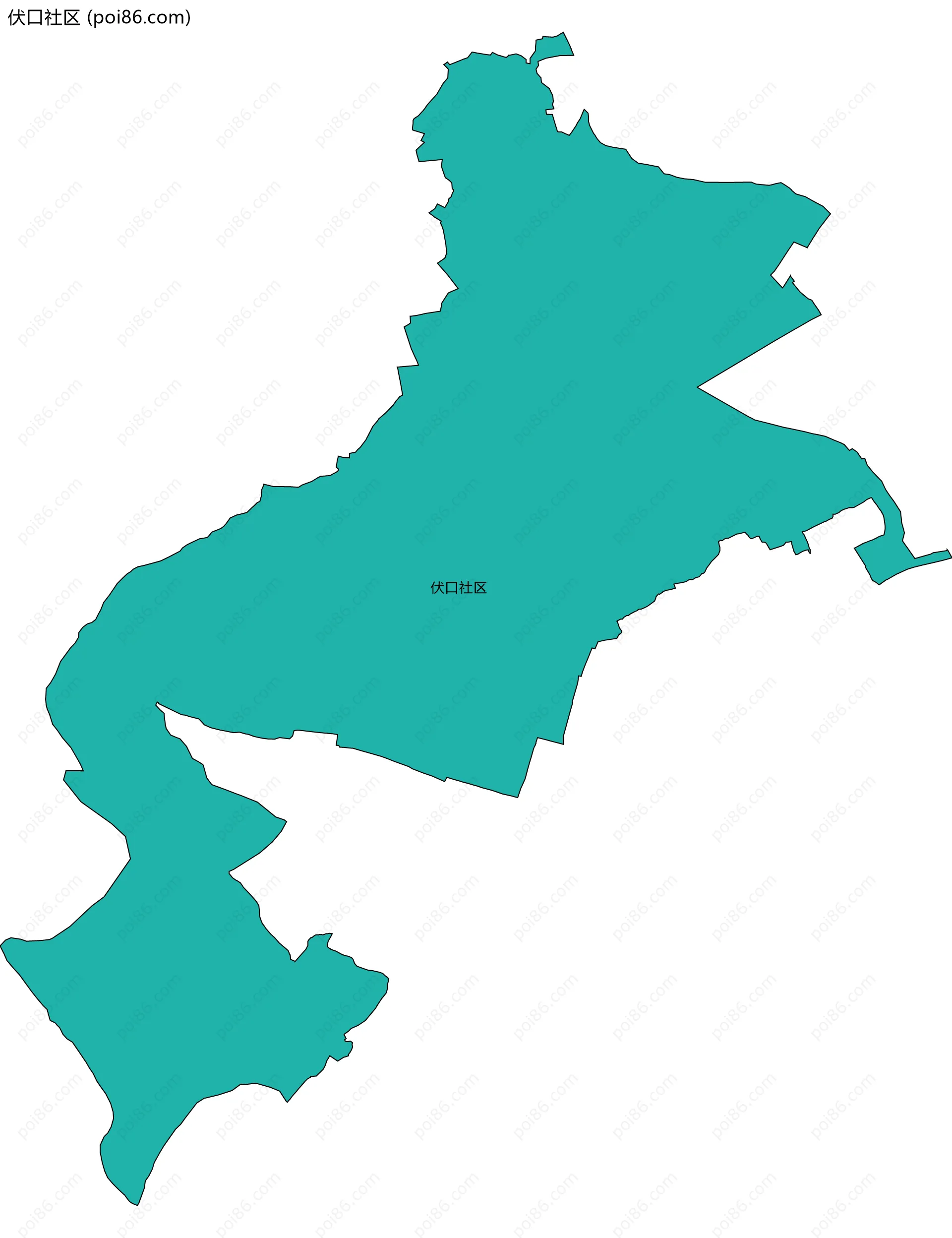 伏口社区边界地图