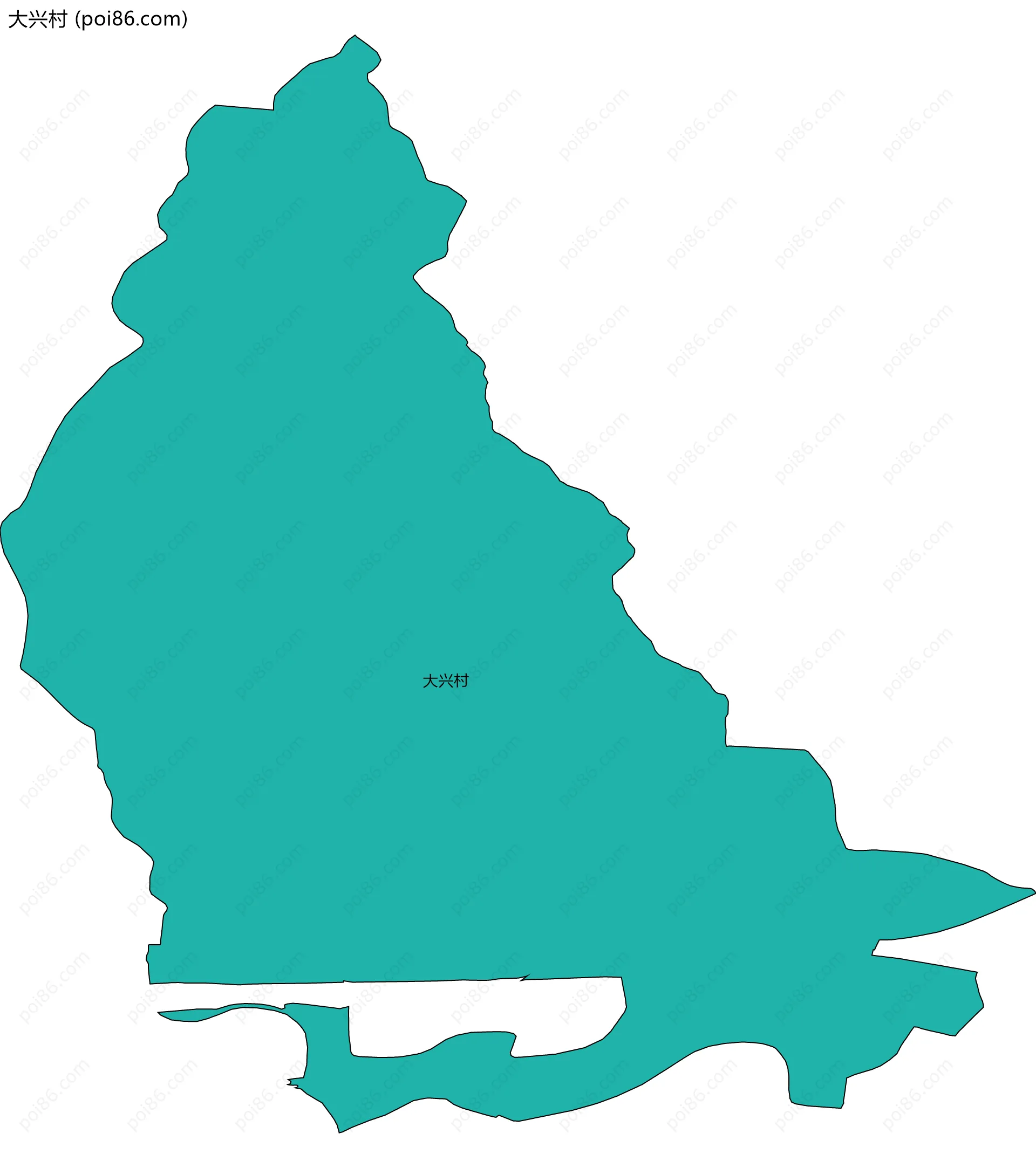 大兴村边界地图