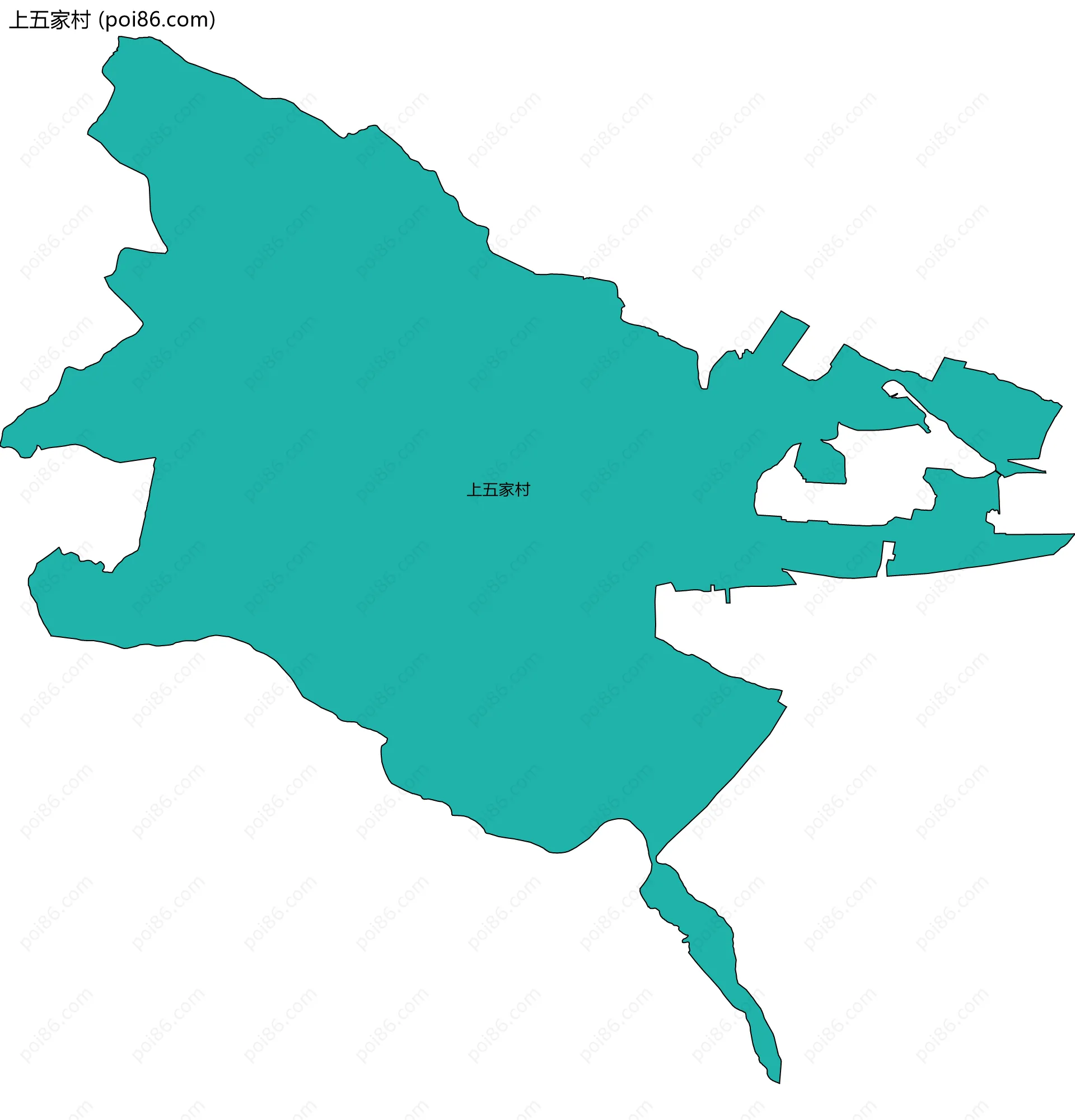 上五家村边界地图