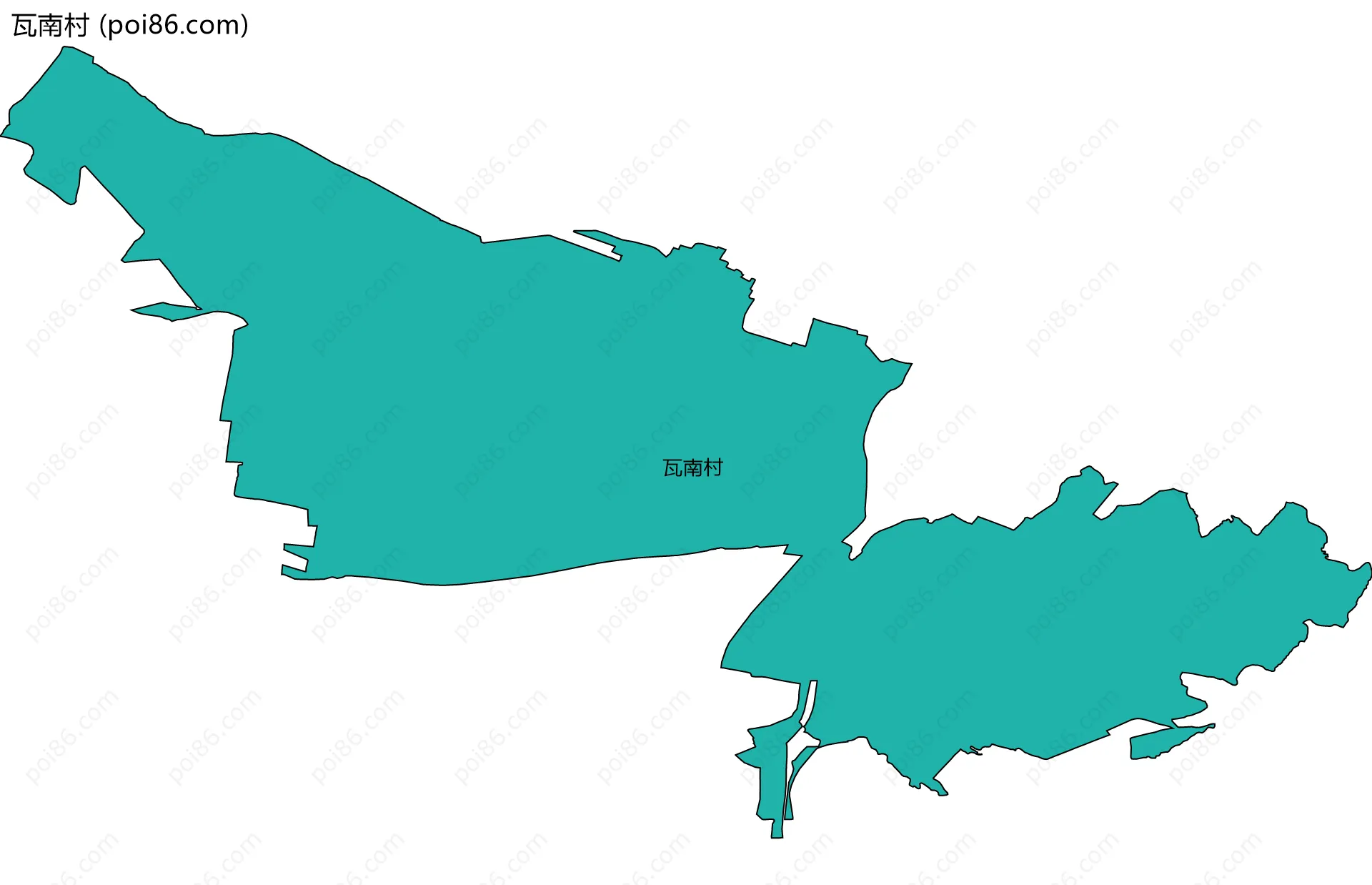 瓦南村边界地图