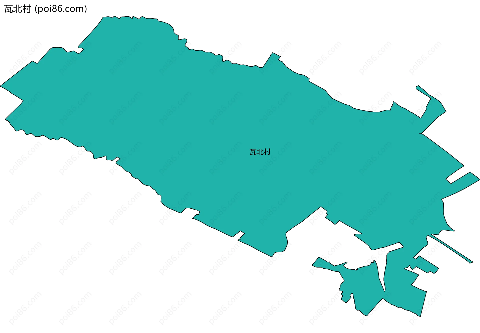 瓦北村边界地图