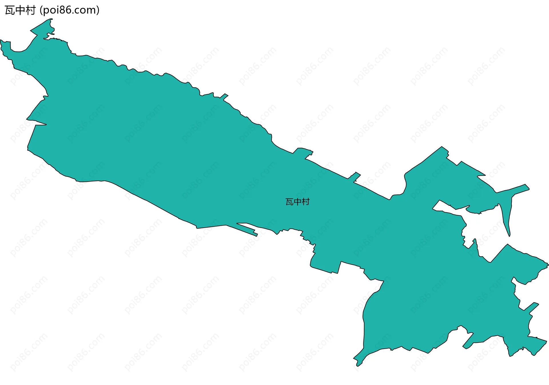 瓦中村边界地图