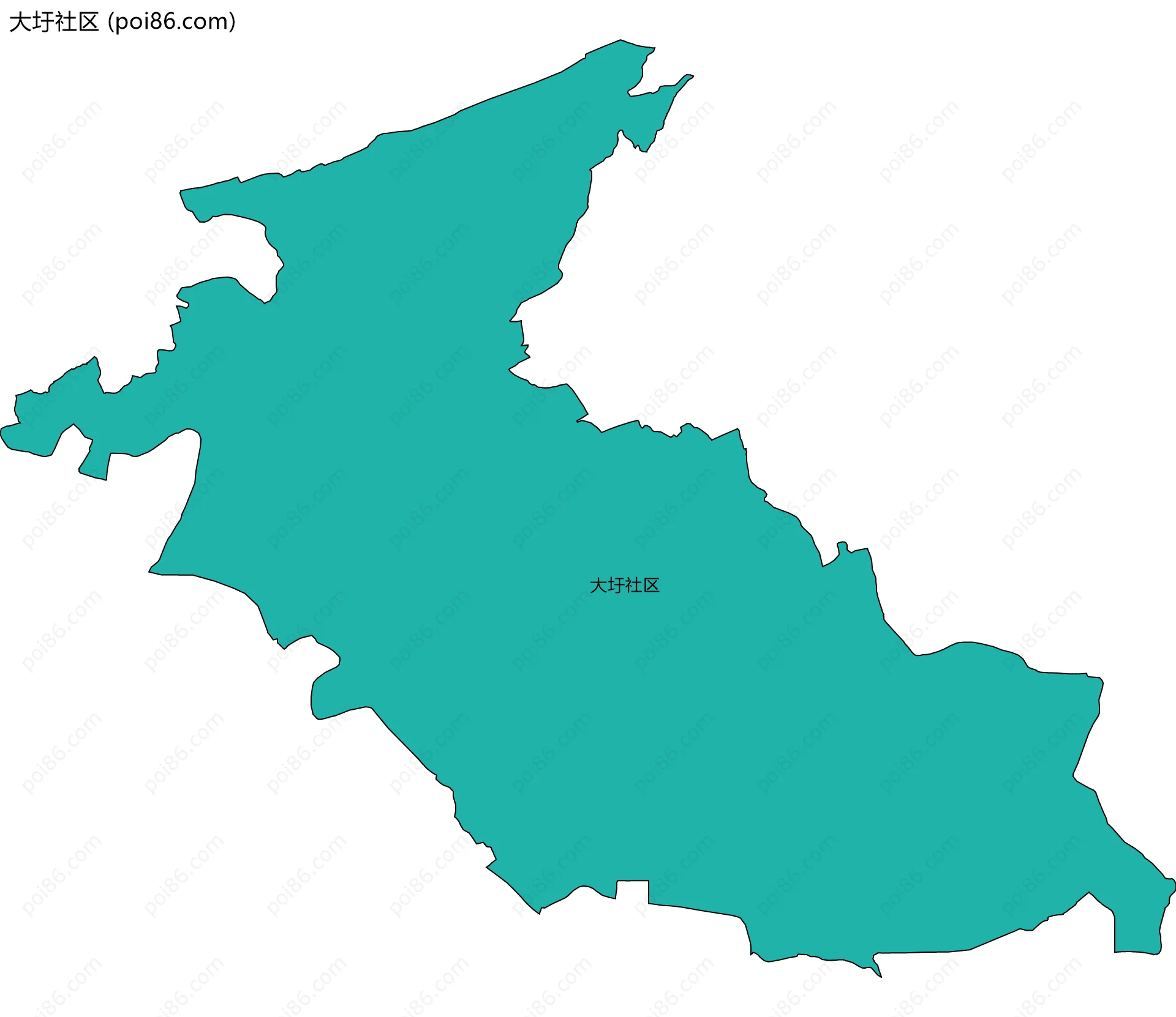 大圩社区边界地图