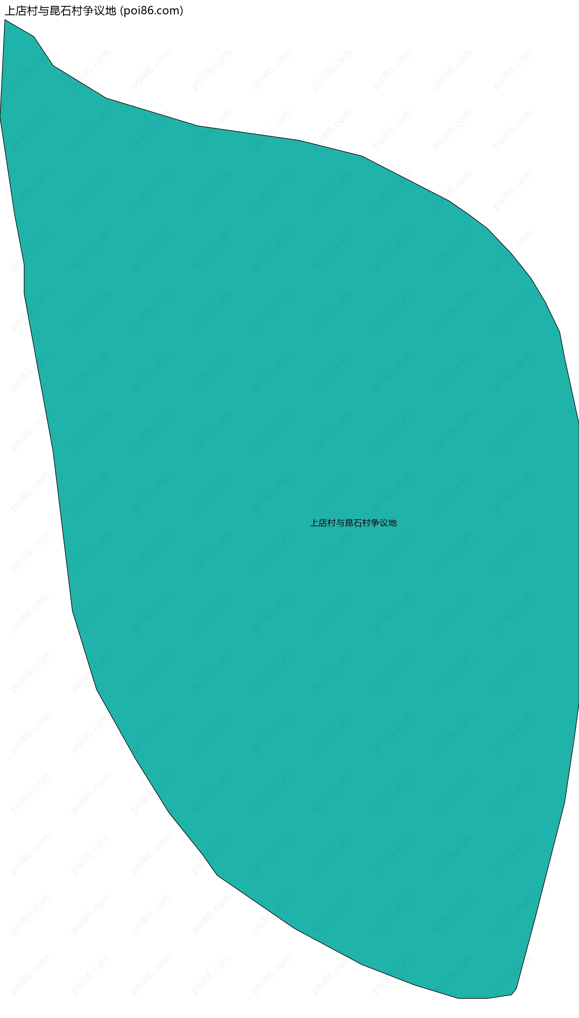 上店村与昆石村争议地边界地图