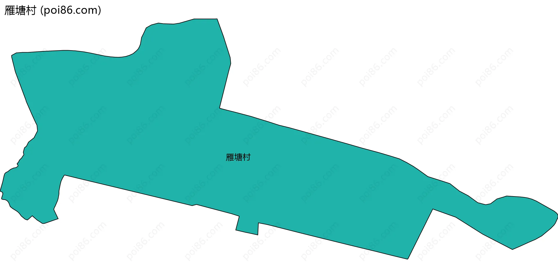 雁塘村边界地图