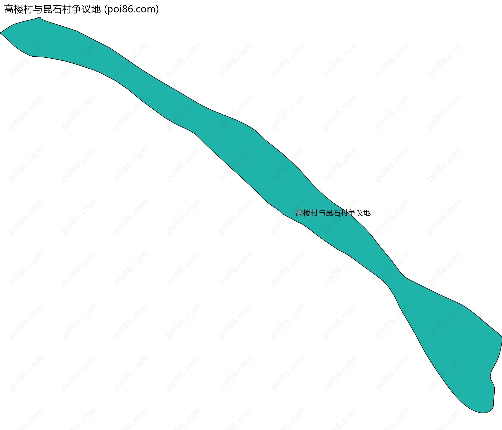 高楼村与昆石村争议地边界地图