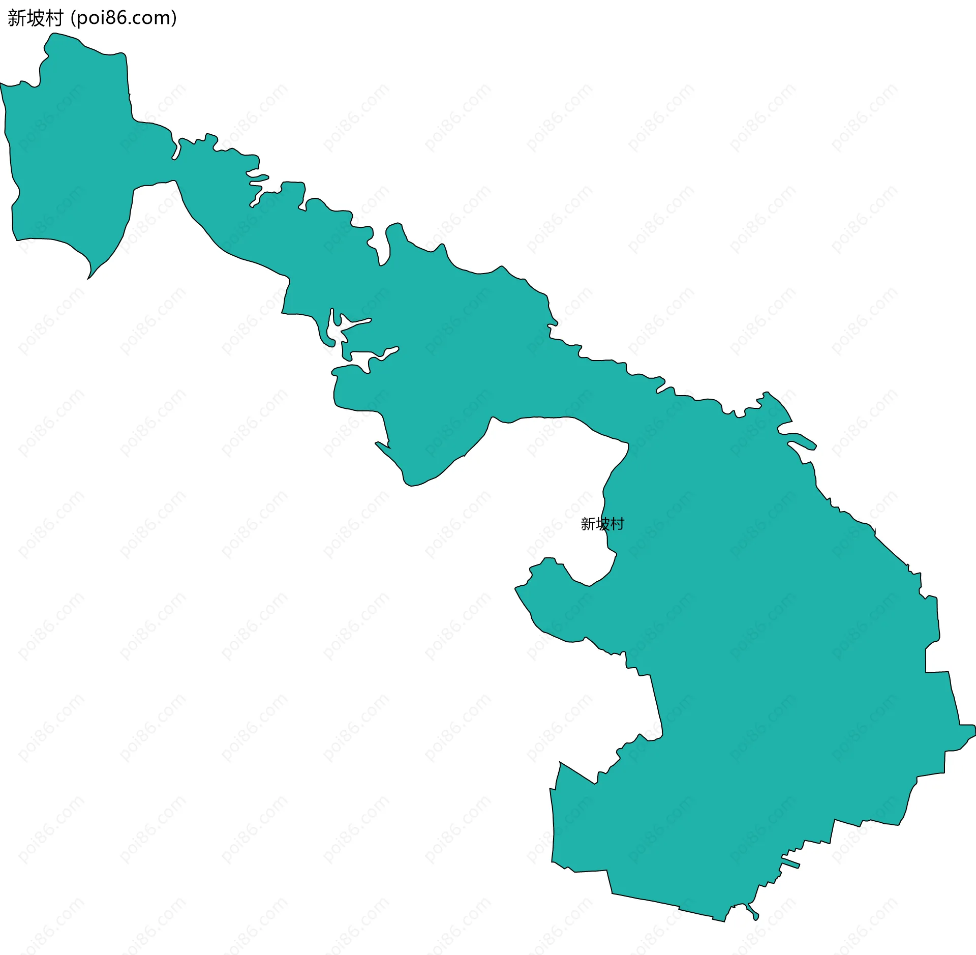 新坡村边界地图
