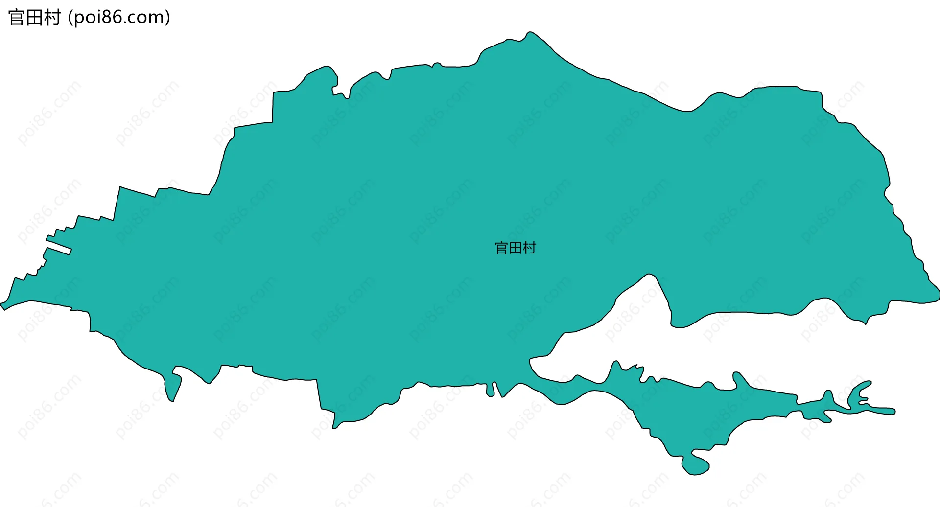 官田村边界地图