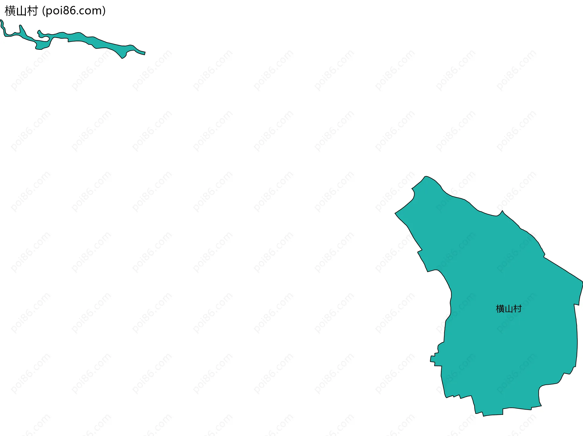 横山村边界地图