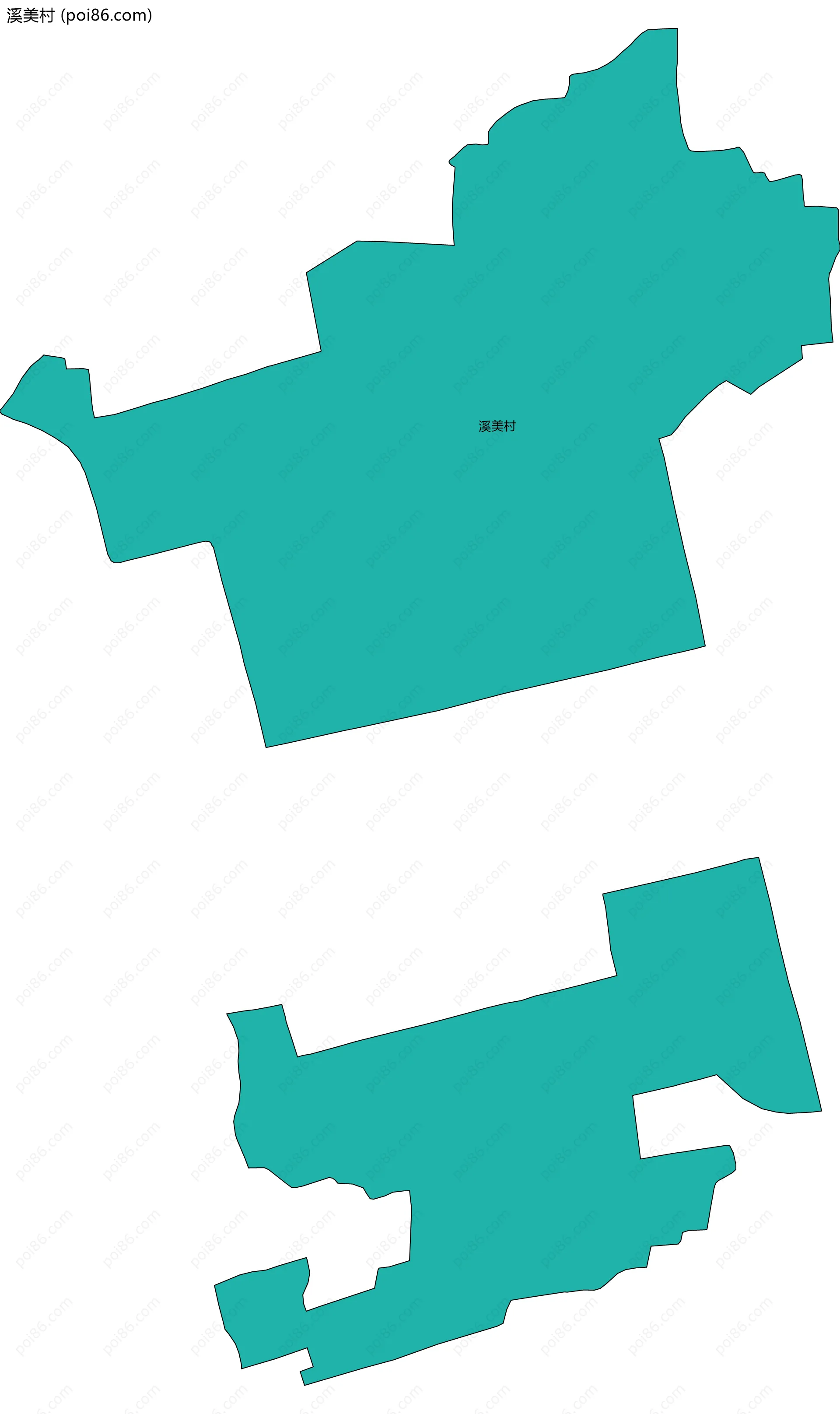 溪美村边界地图