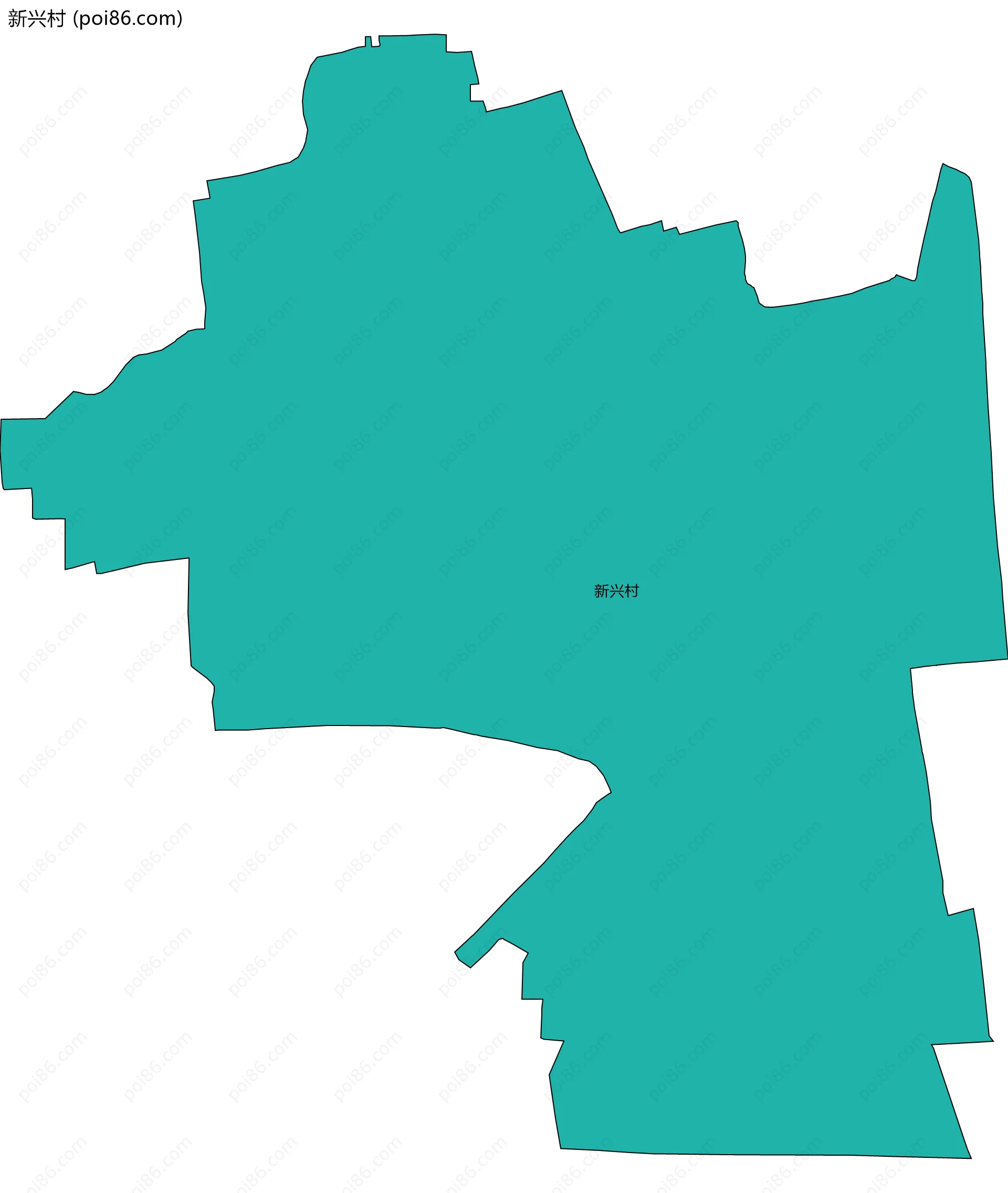 新兴村边界地图