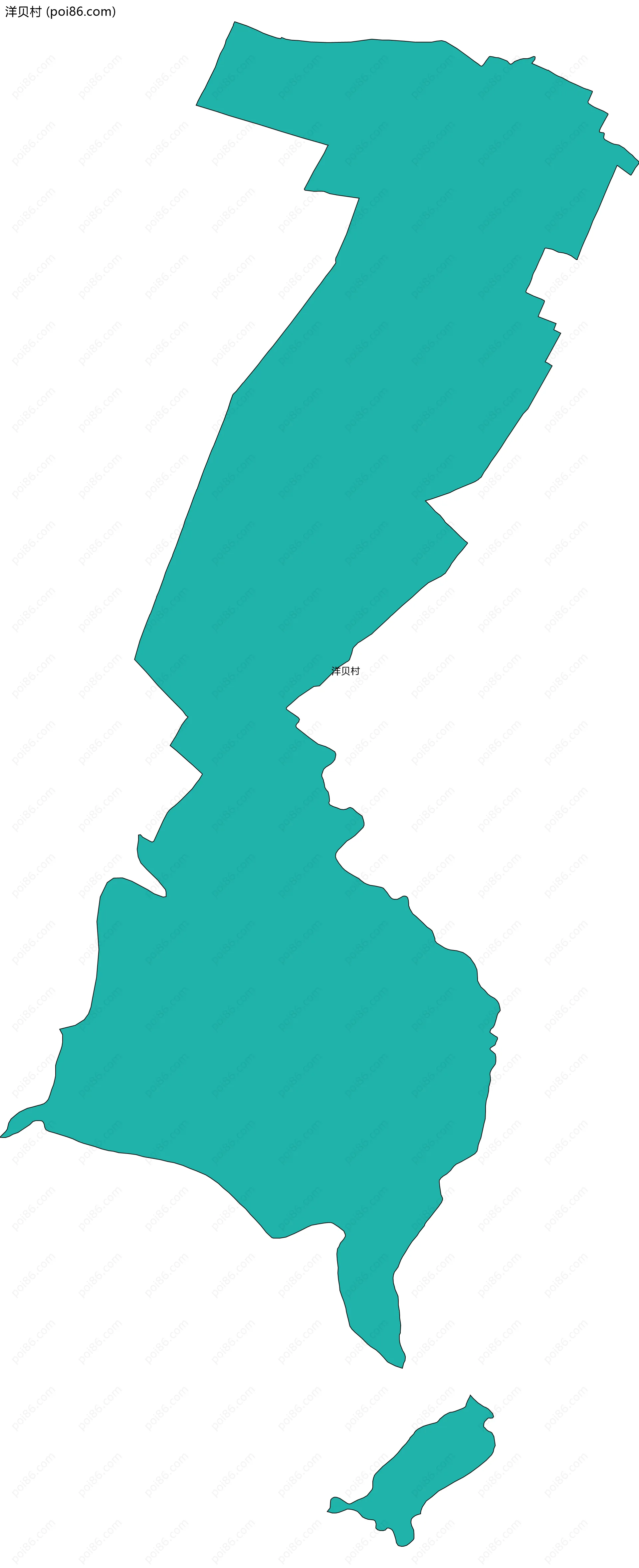 洋贝村边界地图