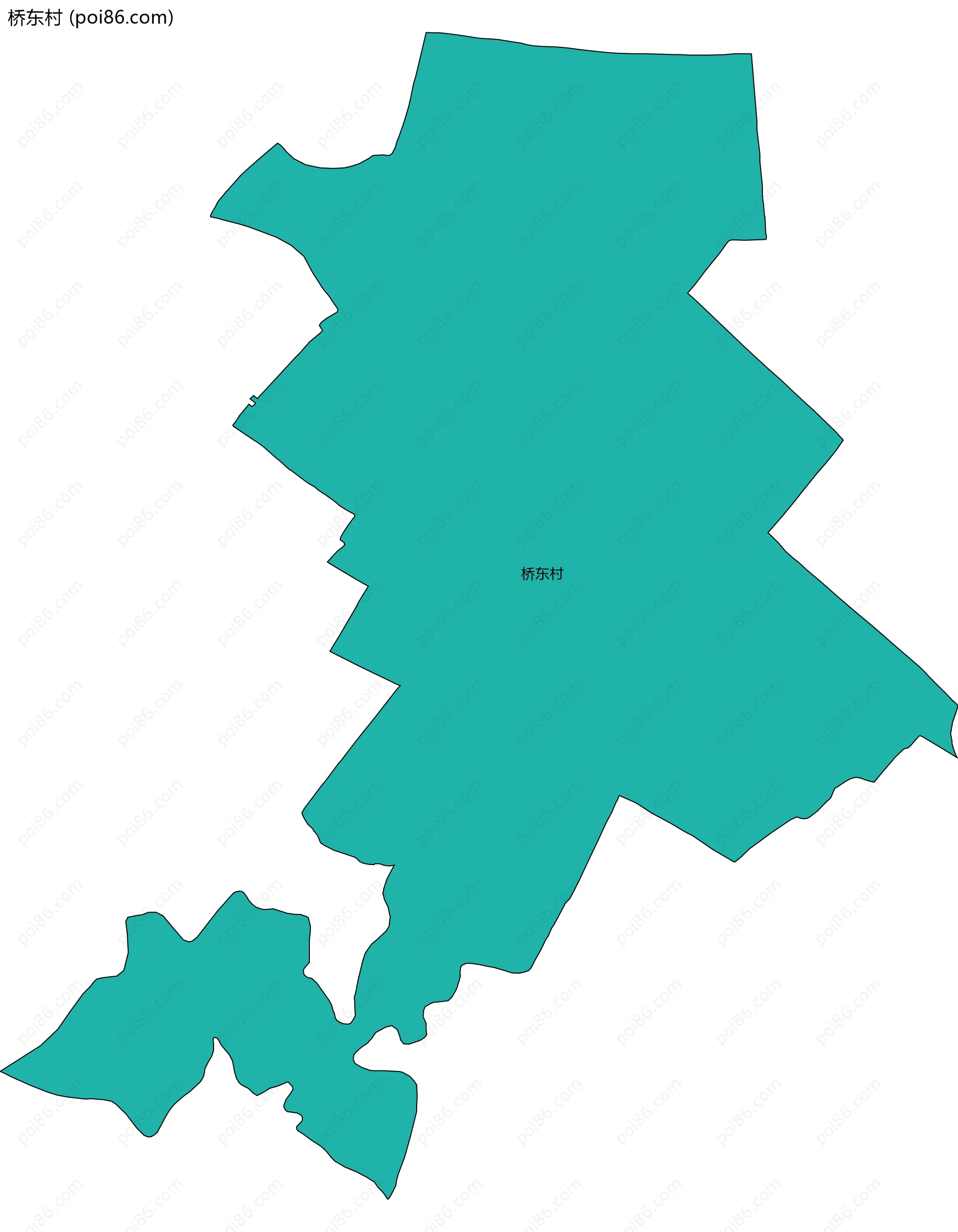 桥东村边界地图