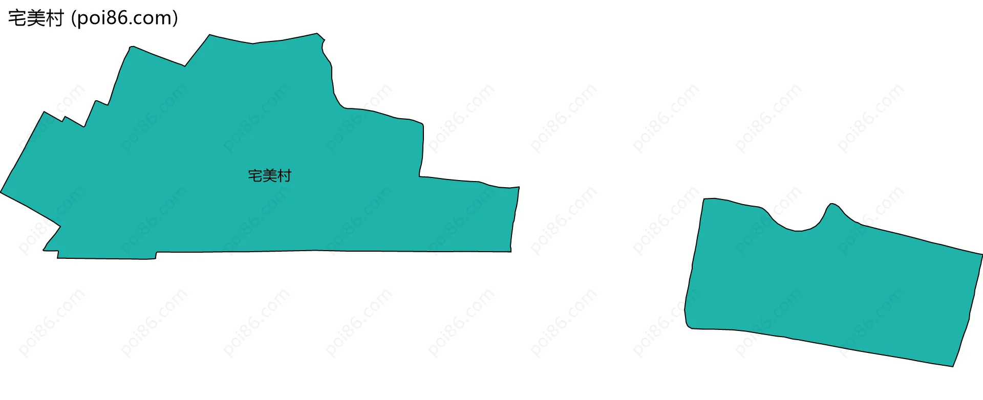 宅美村边界地图