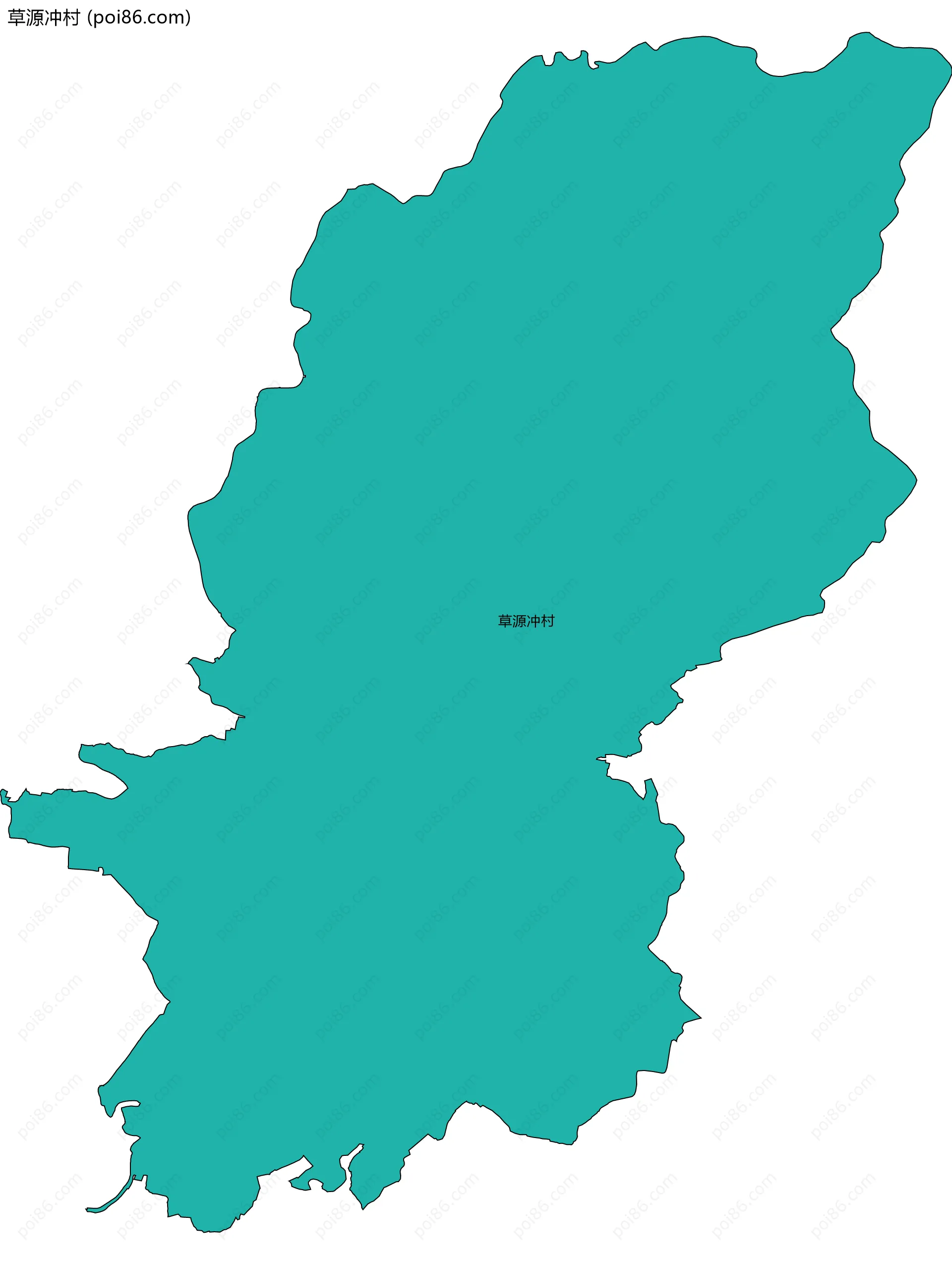 草源冲村边界地图