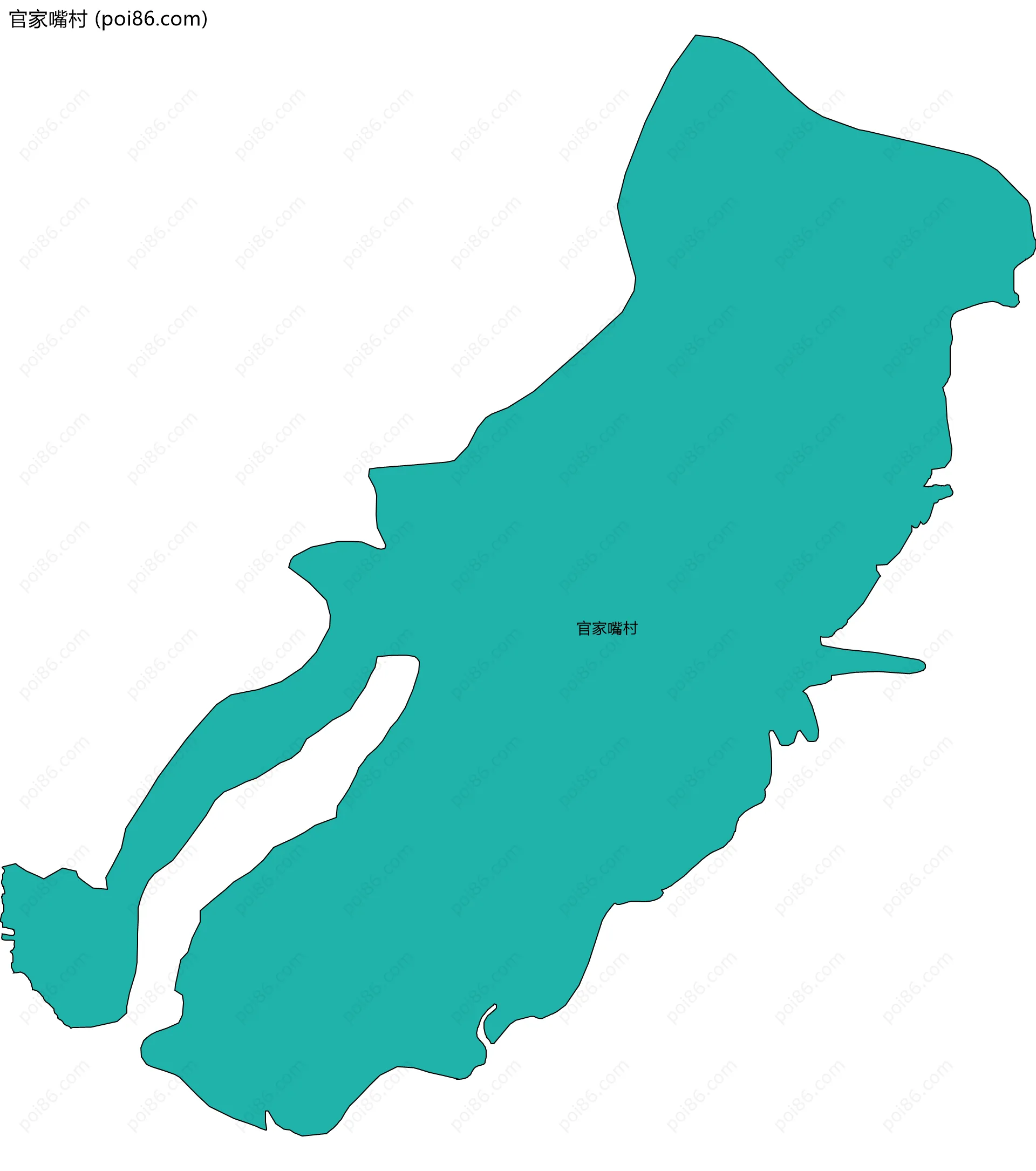 官家嘴村边界地图