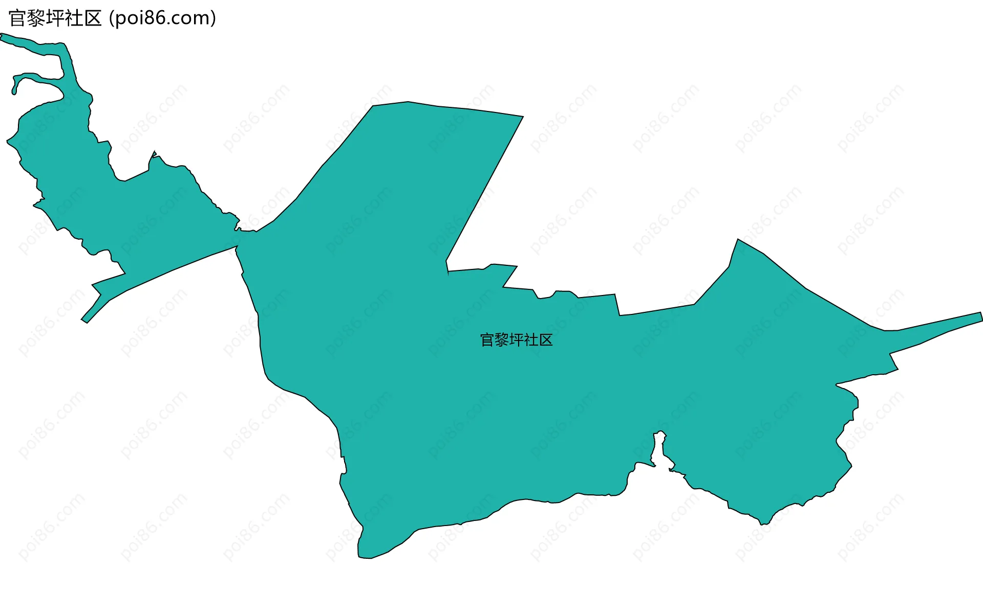 官黎坪社区边界地图