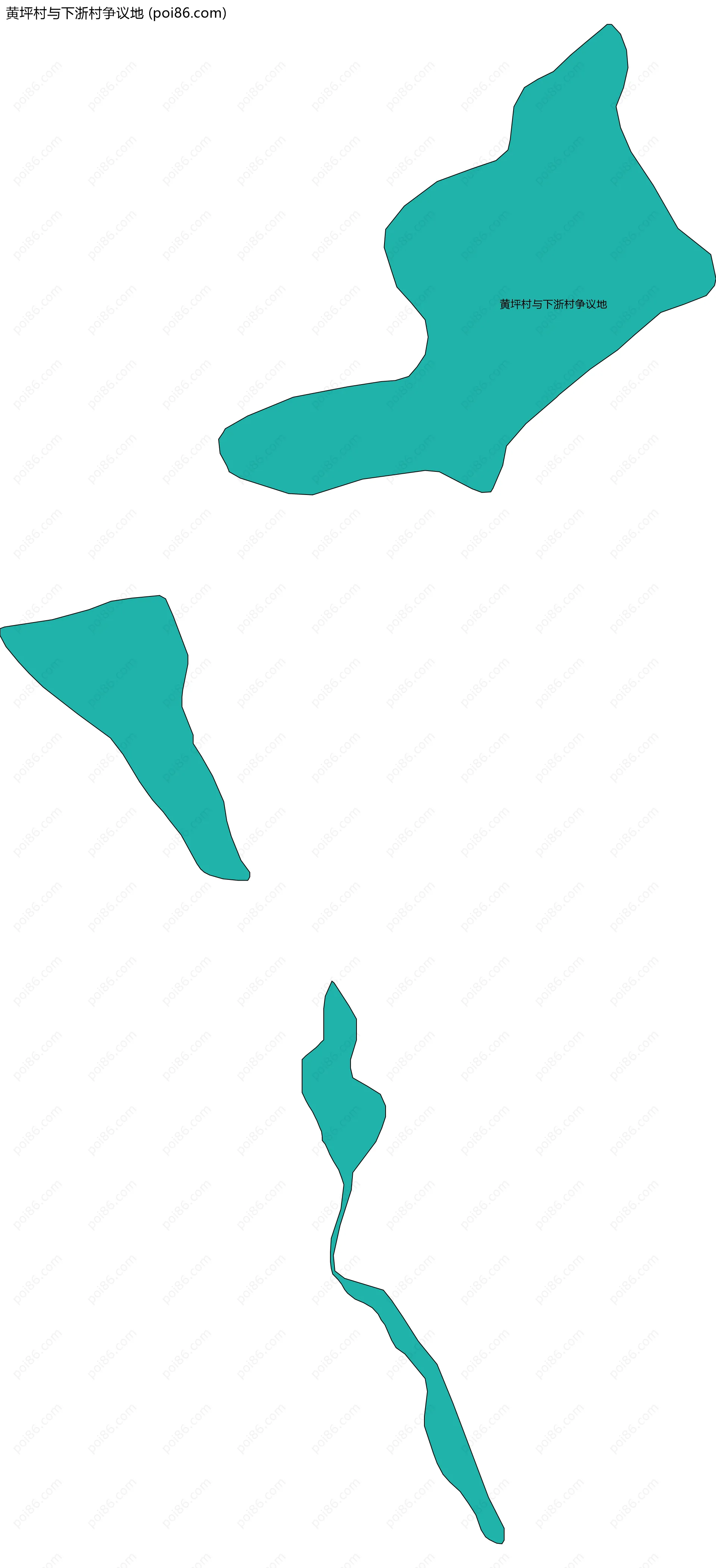 黄坪村与下浙村争议地边界地图