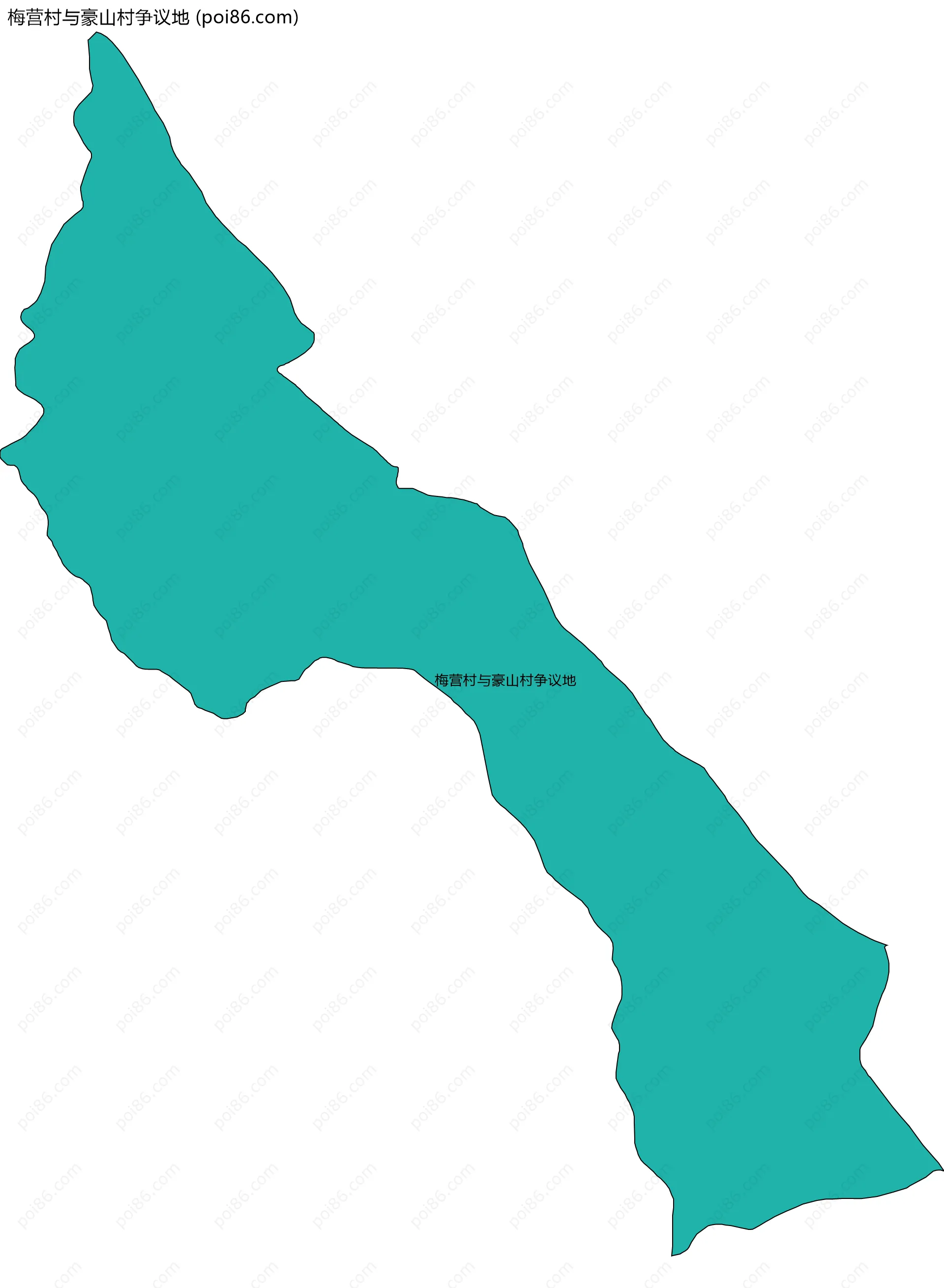 梅营村与豪山村争议地边界地图