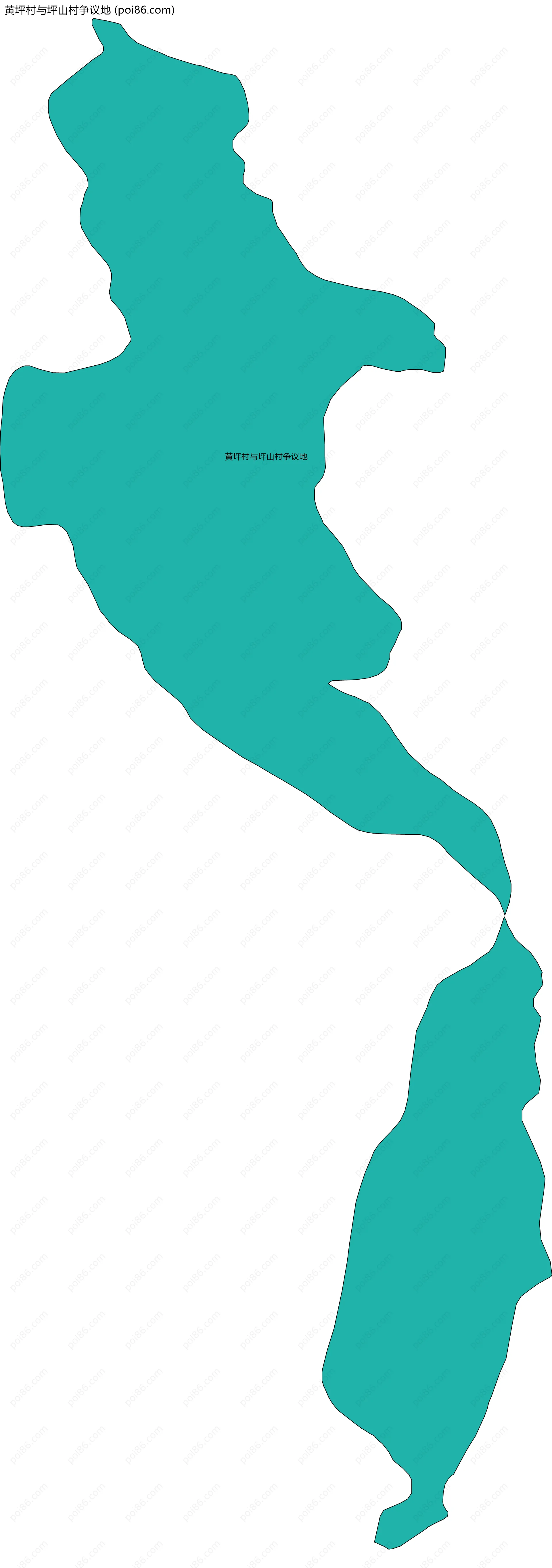 黄坪村与坪山村争议地边界地图