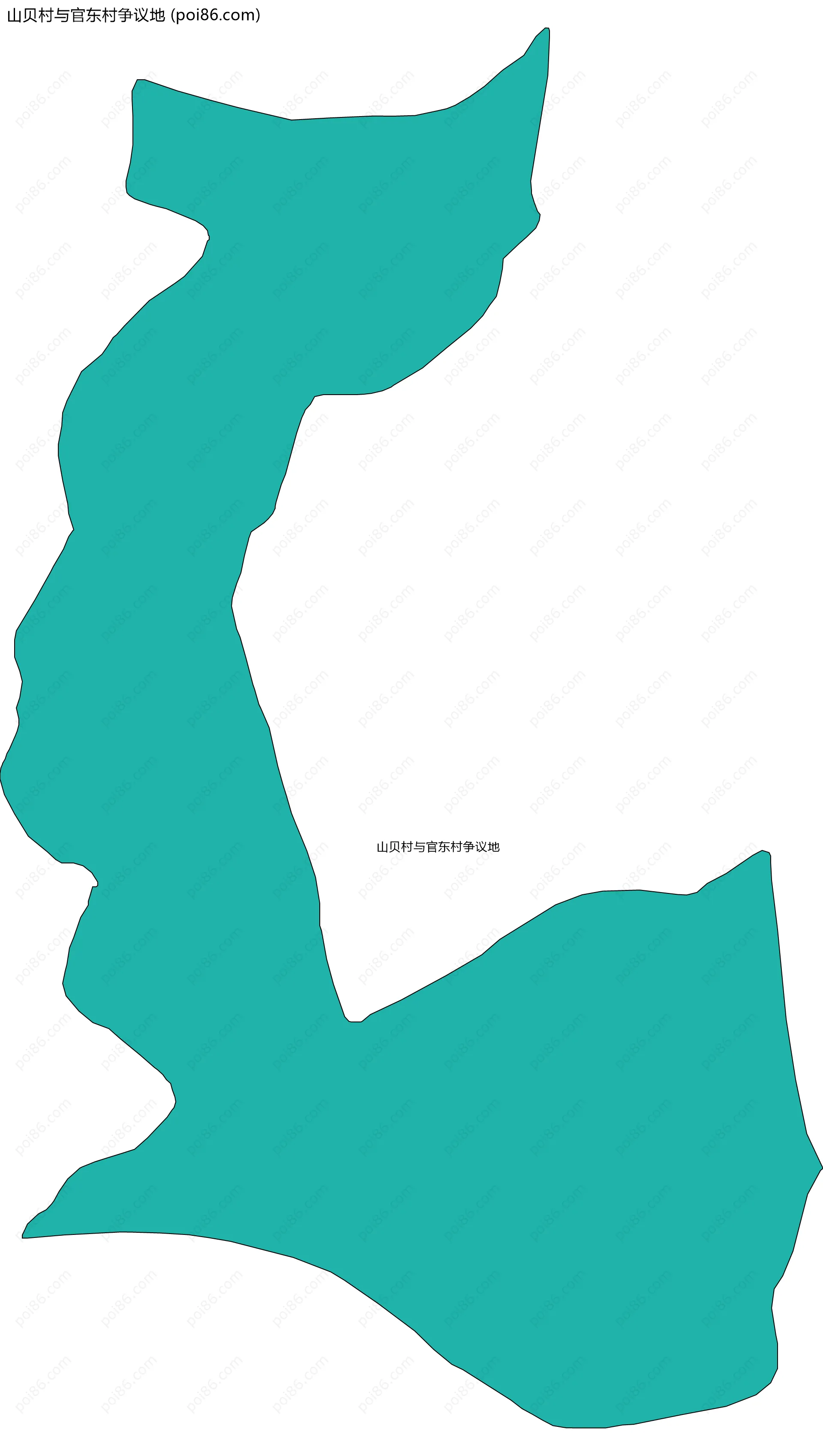 山贝村与官东村争议地边界地图