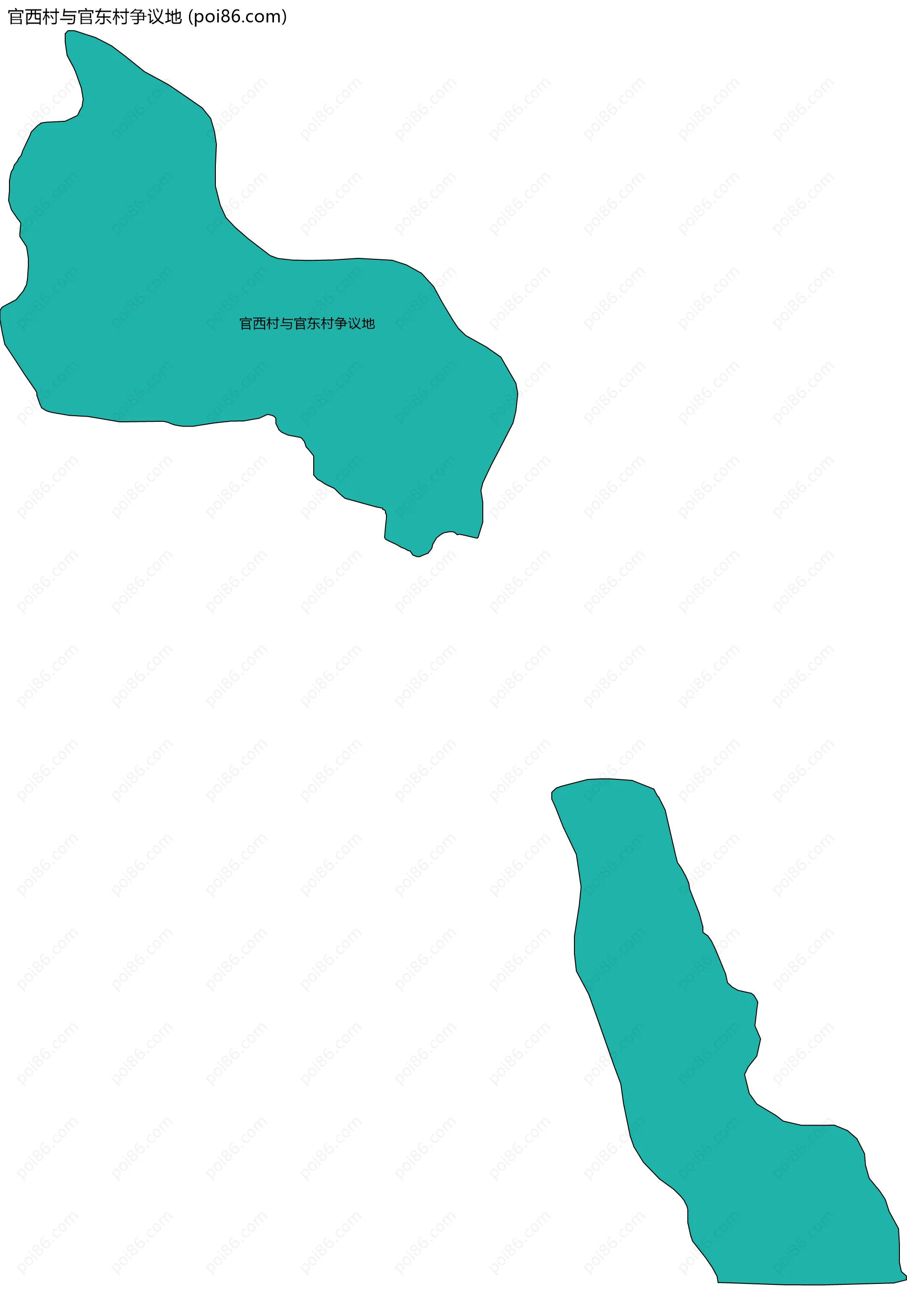 官西村与官东村争议地边界地图