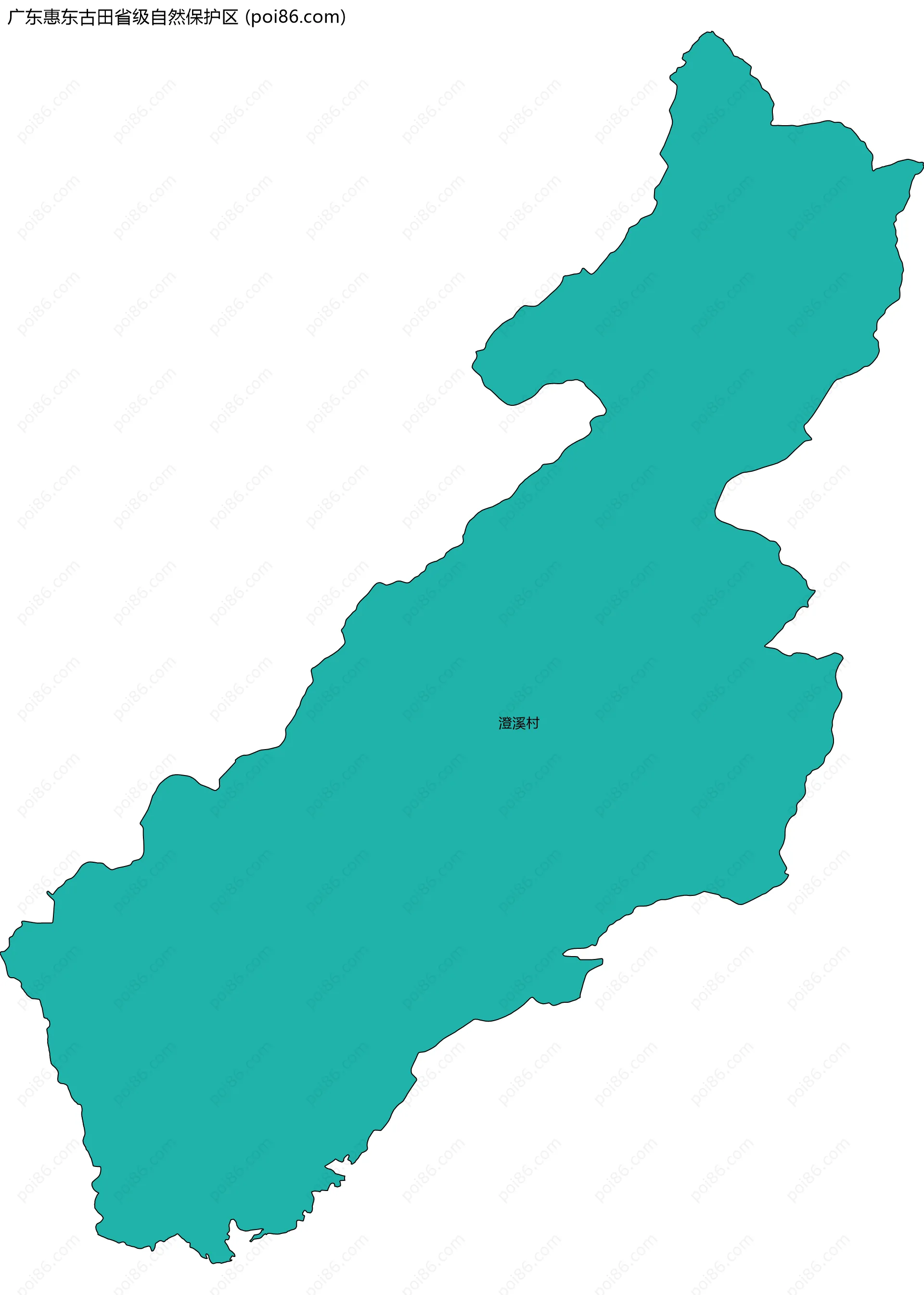 广东惠东古田省级自然保护区边界地图(五级行政区划)