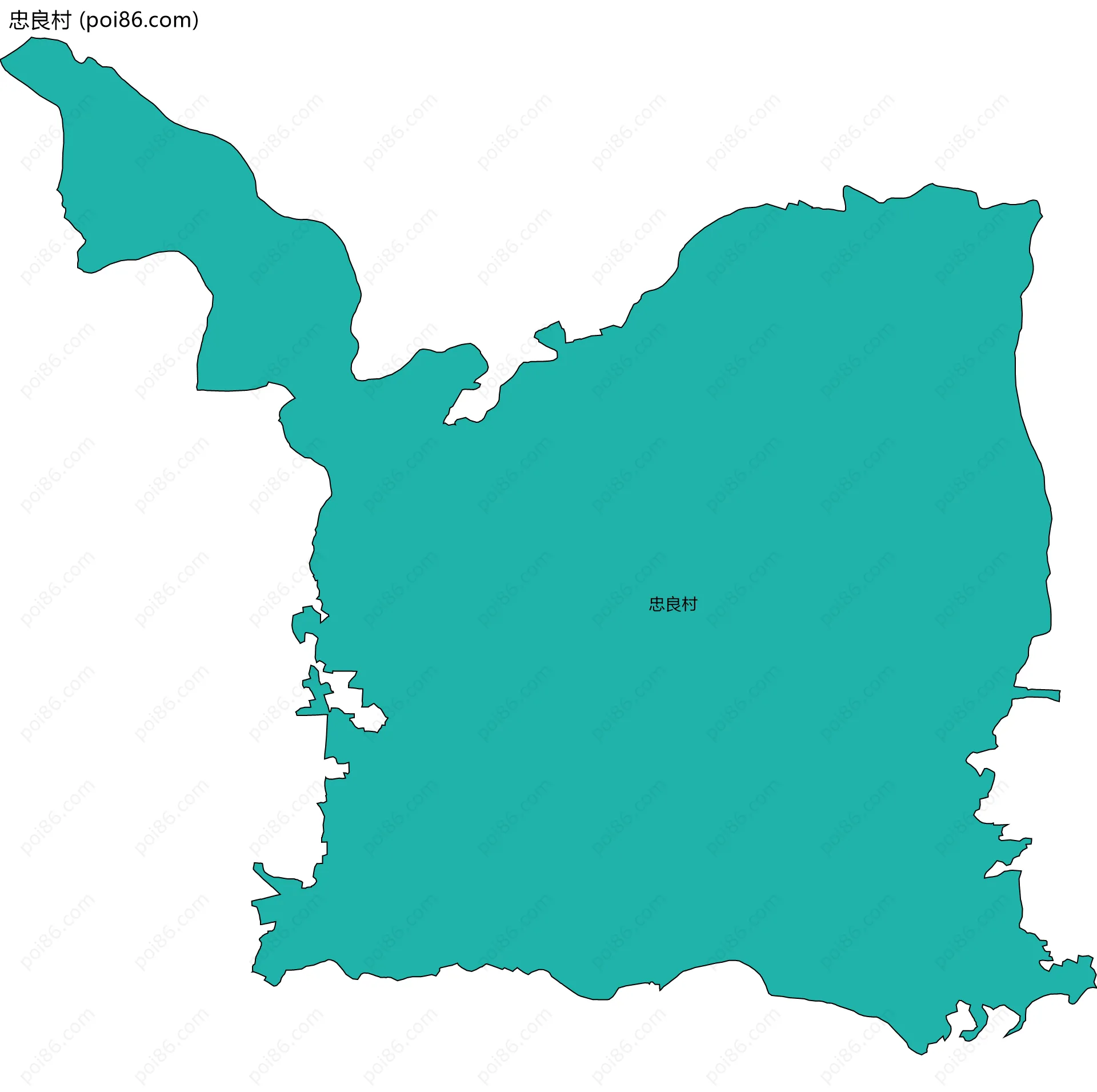 忠良村边界地图