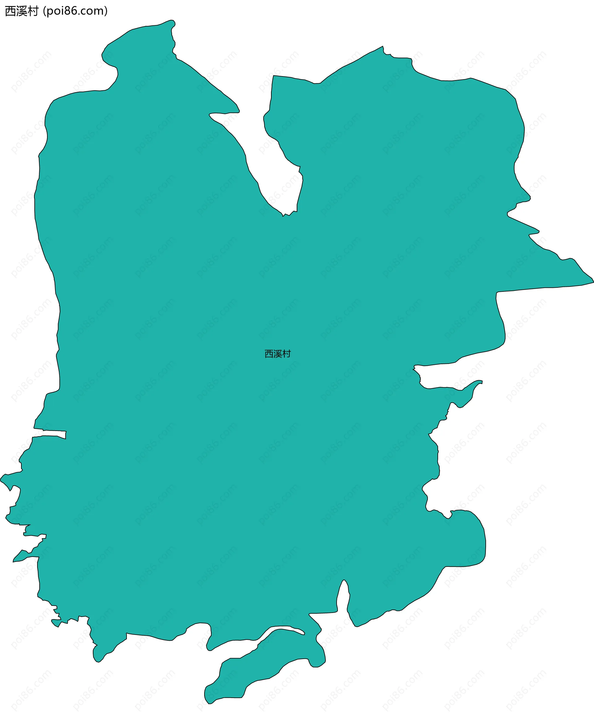 西溪村边界地图
