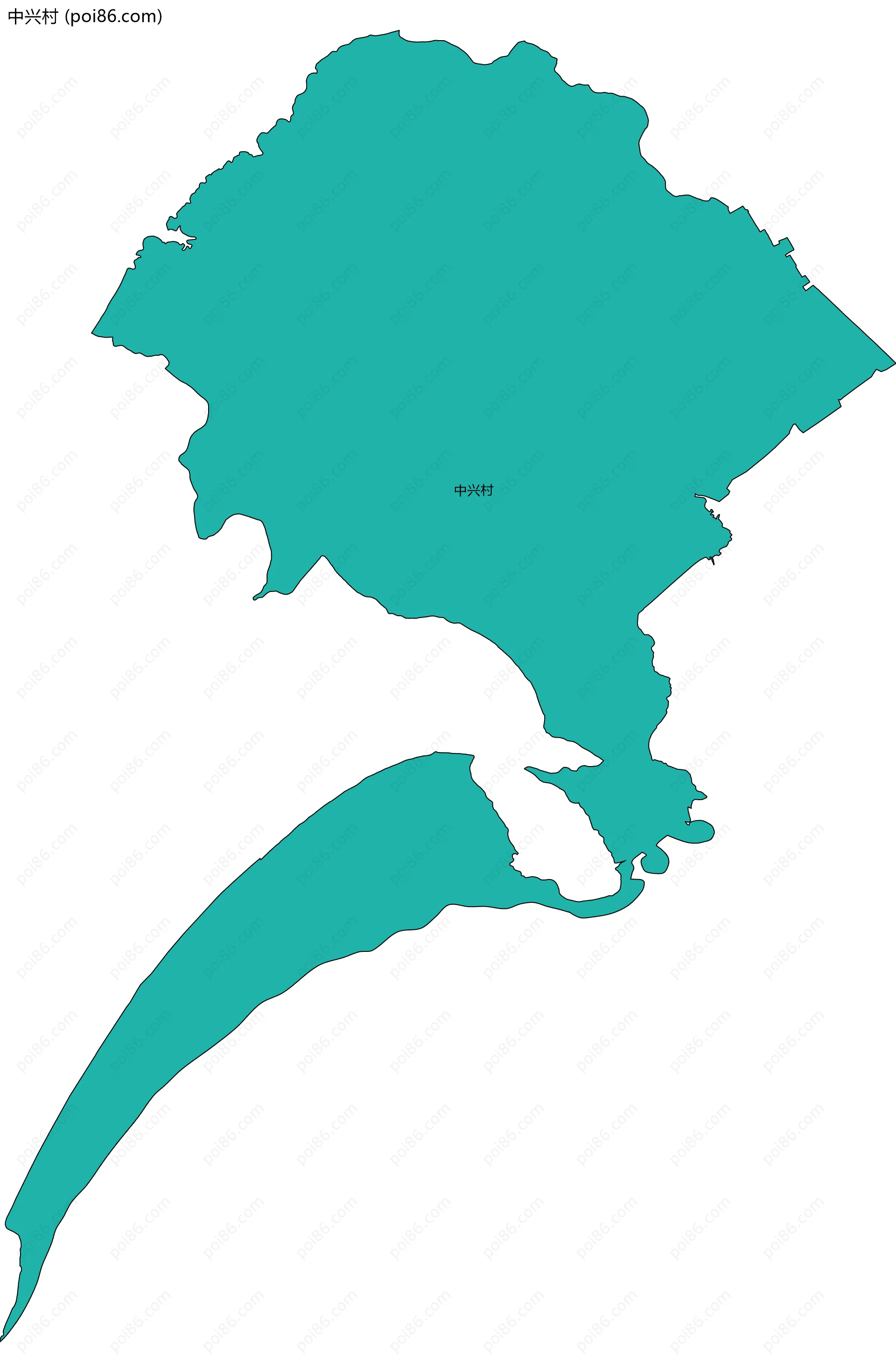中兴村边界地图