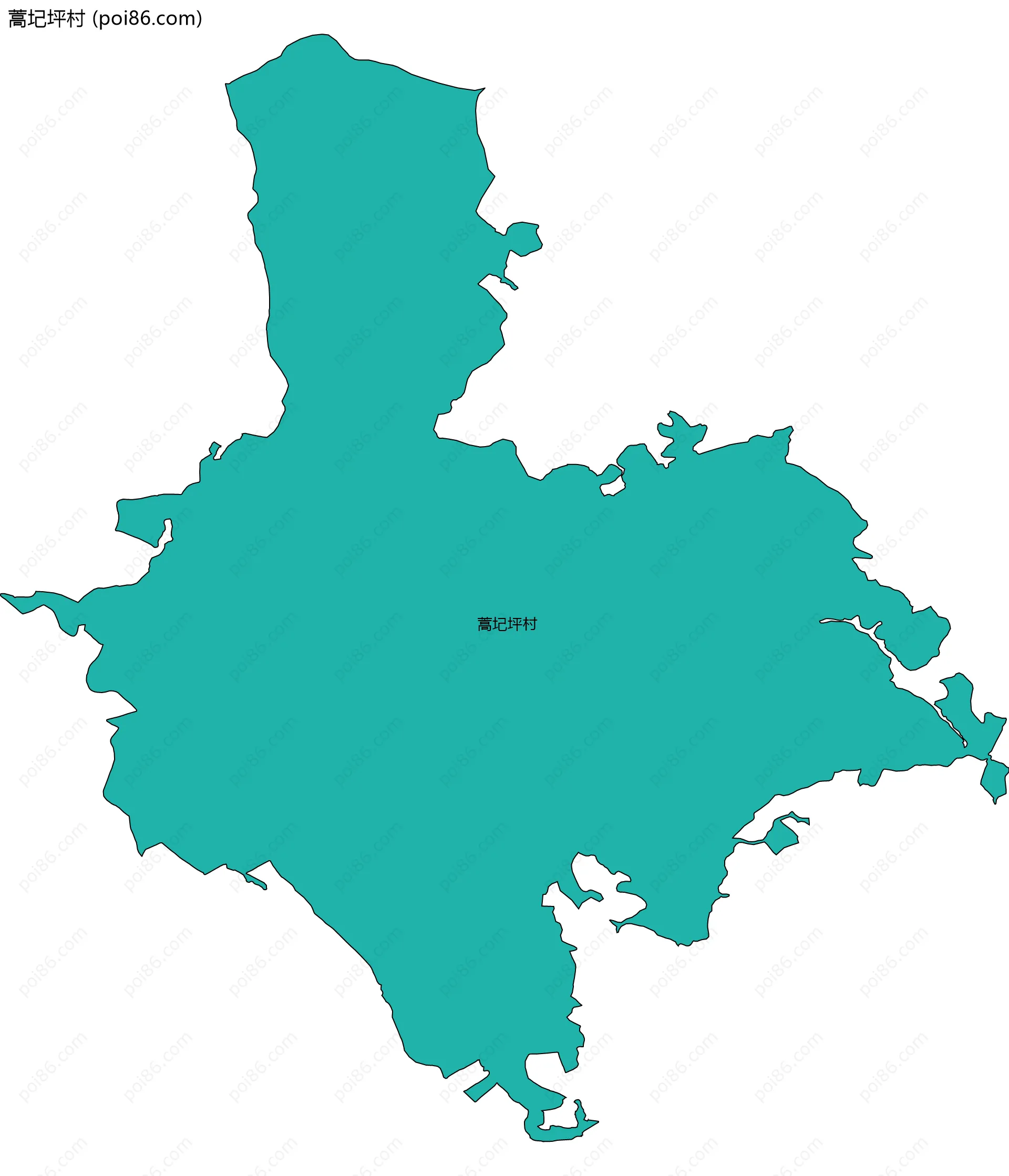 蒿圮坪村边界地图