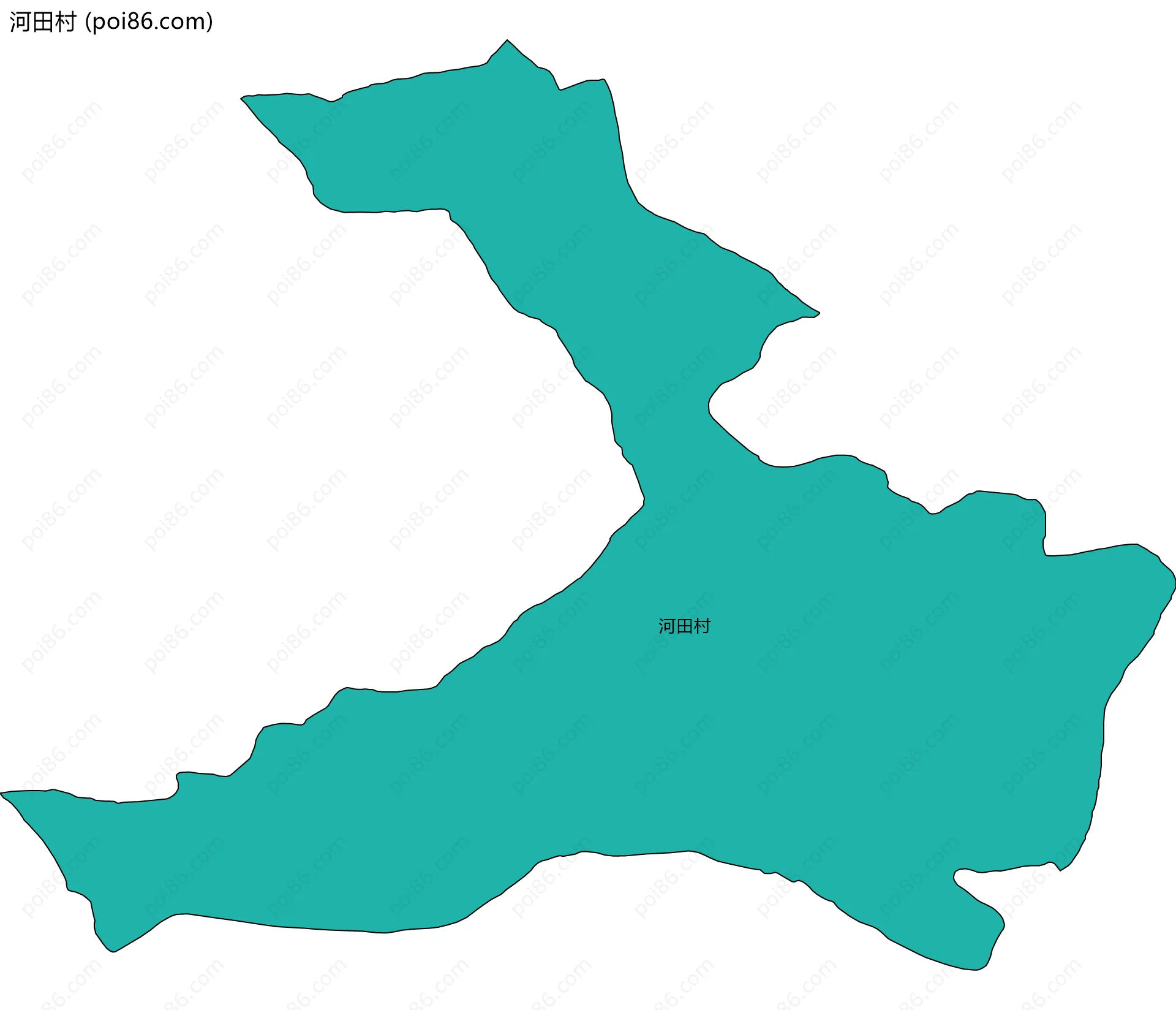 河田村边界地图