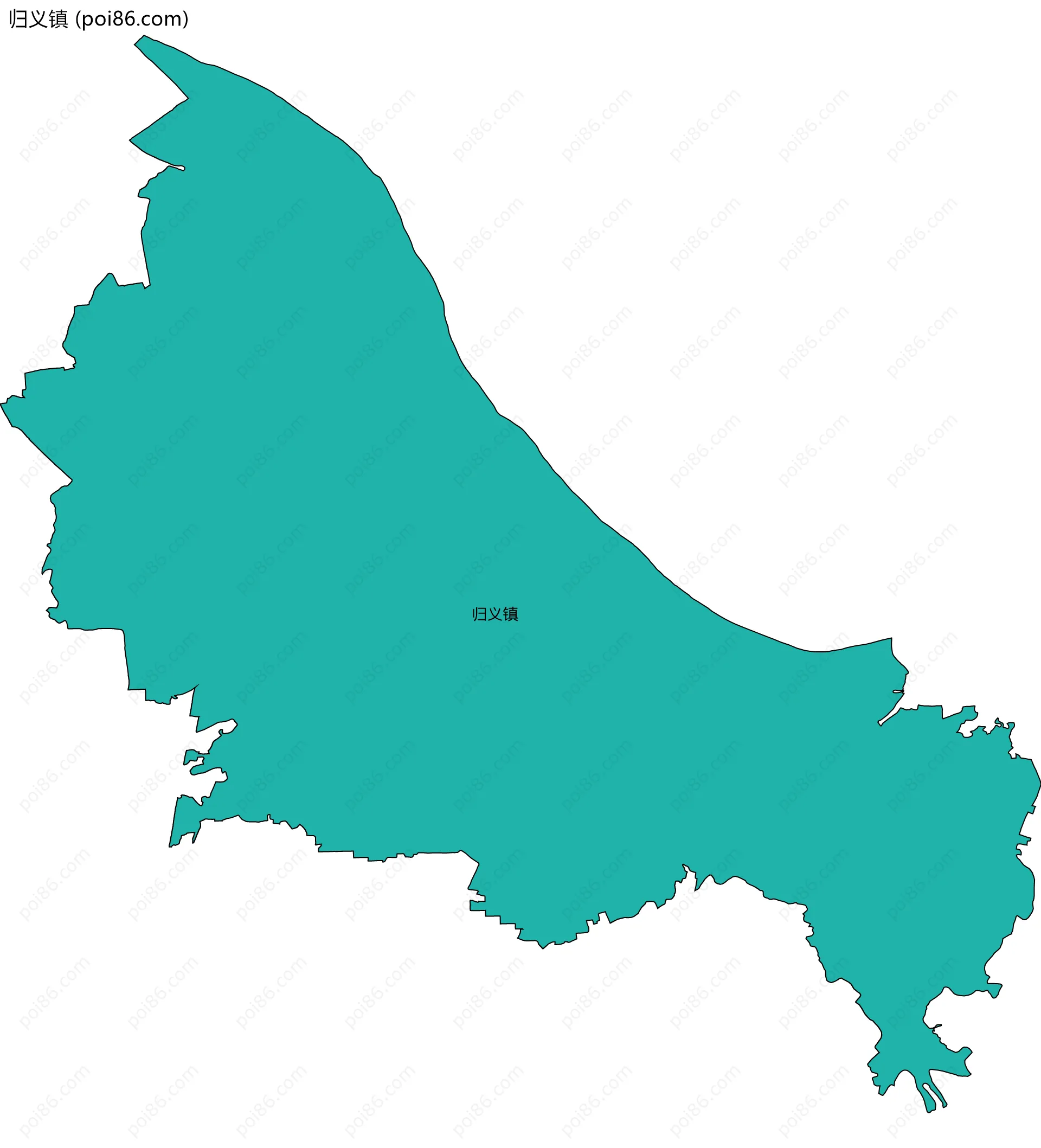 归义镇边界地图(五级行政区划)