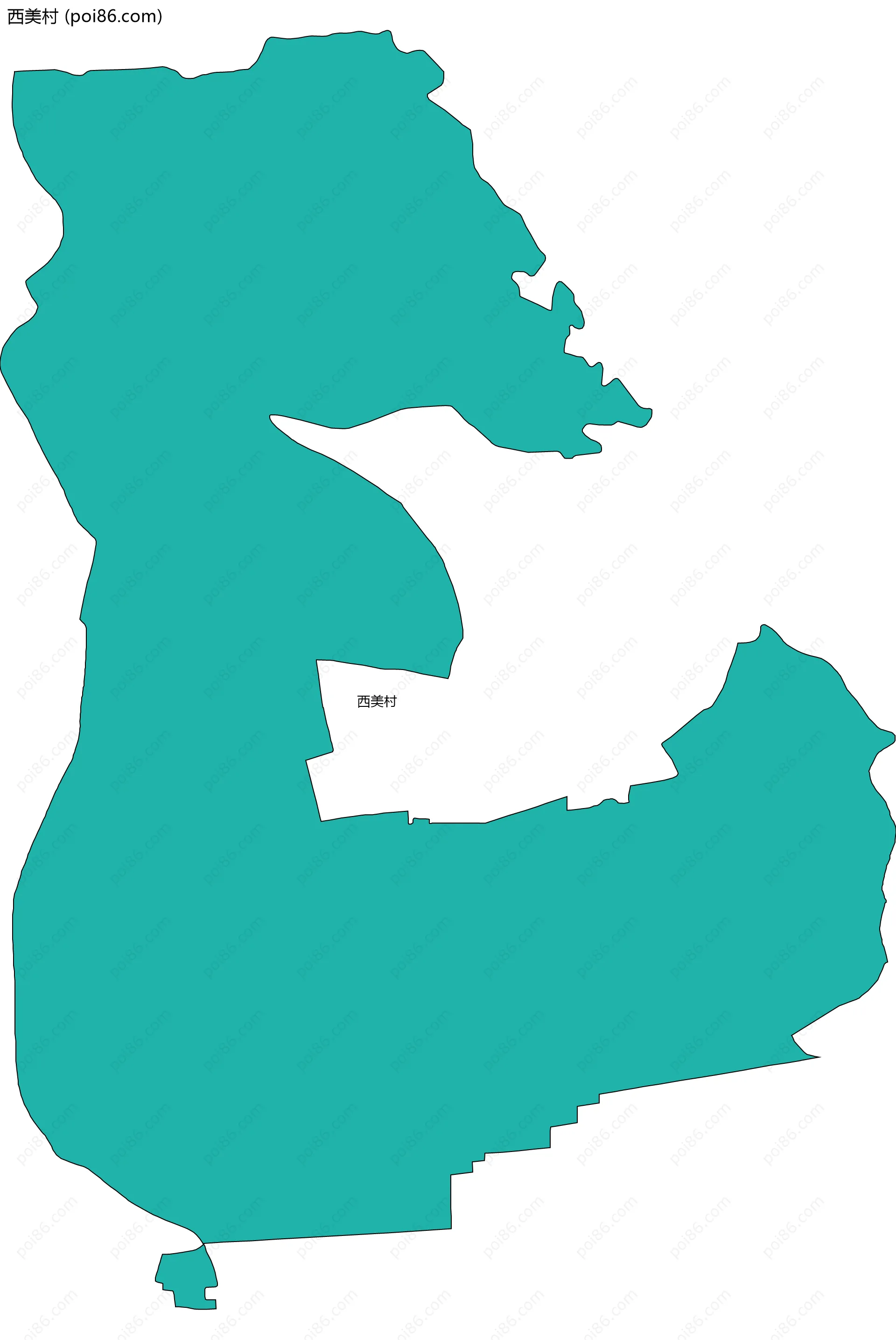西美村边界地图