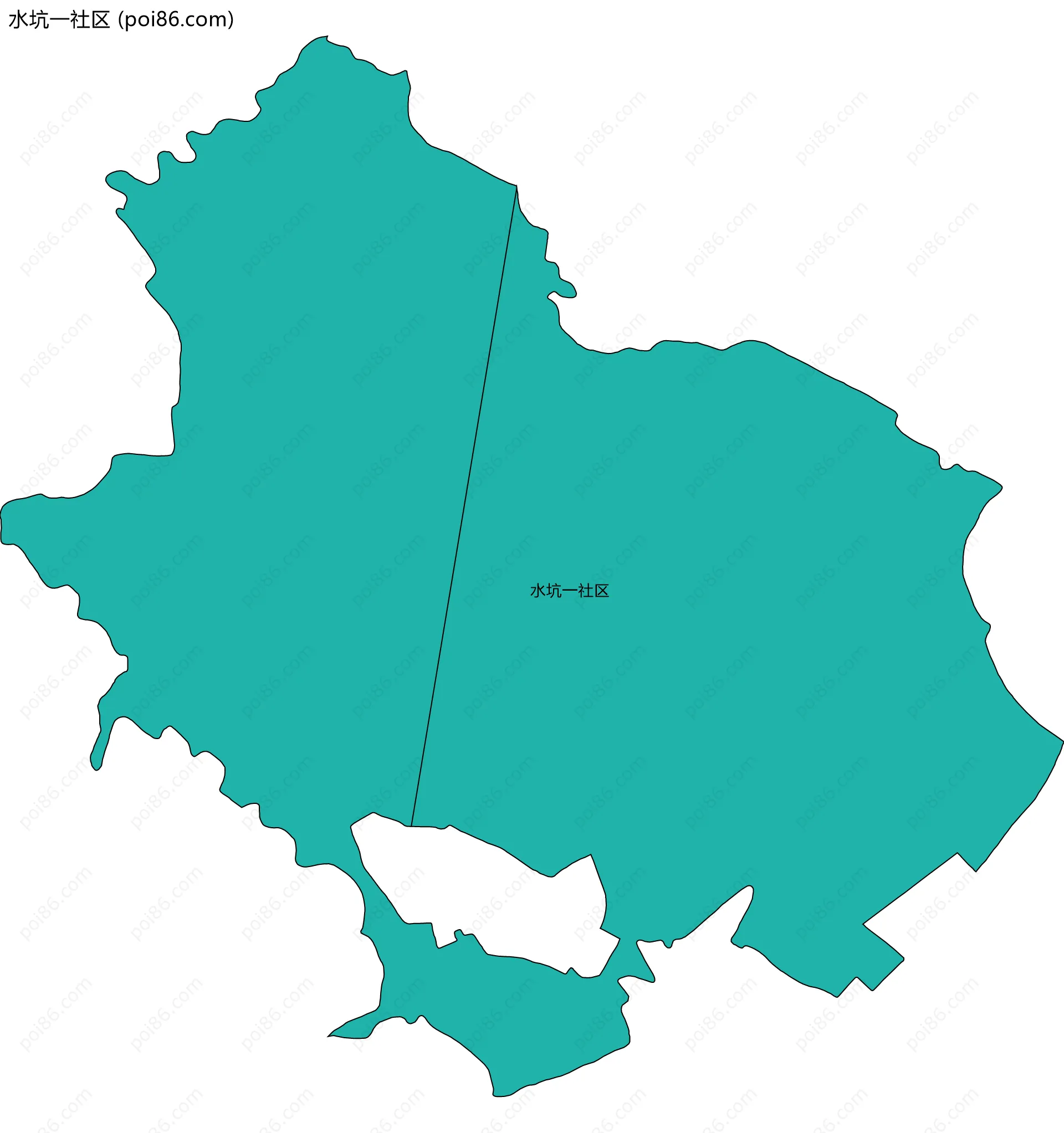 水坑一社区边界地图