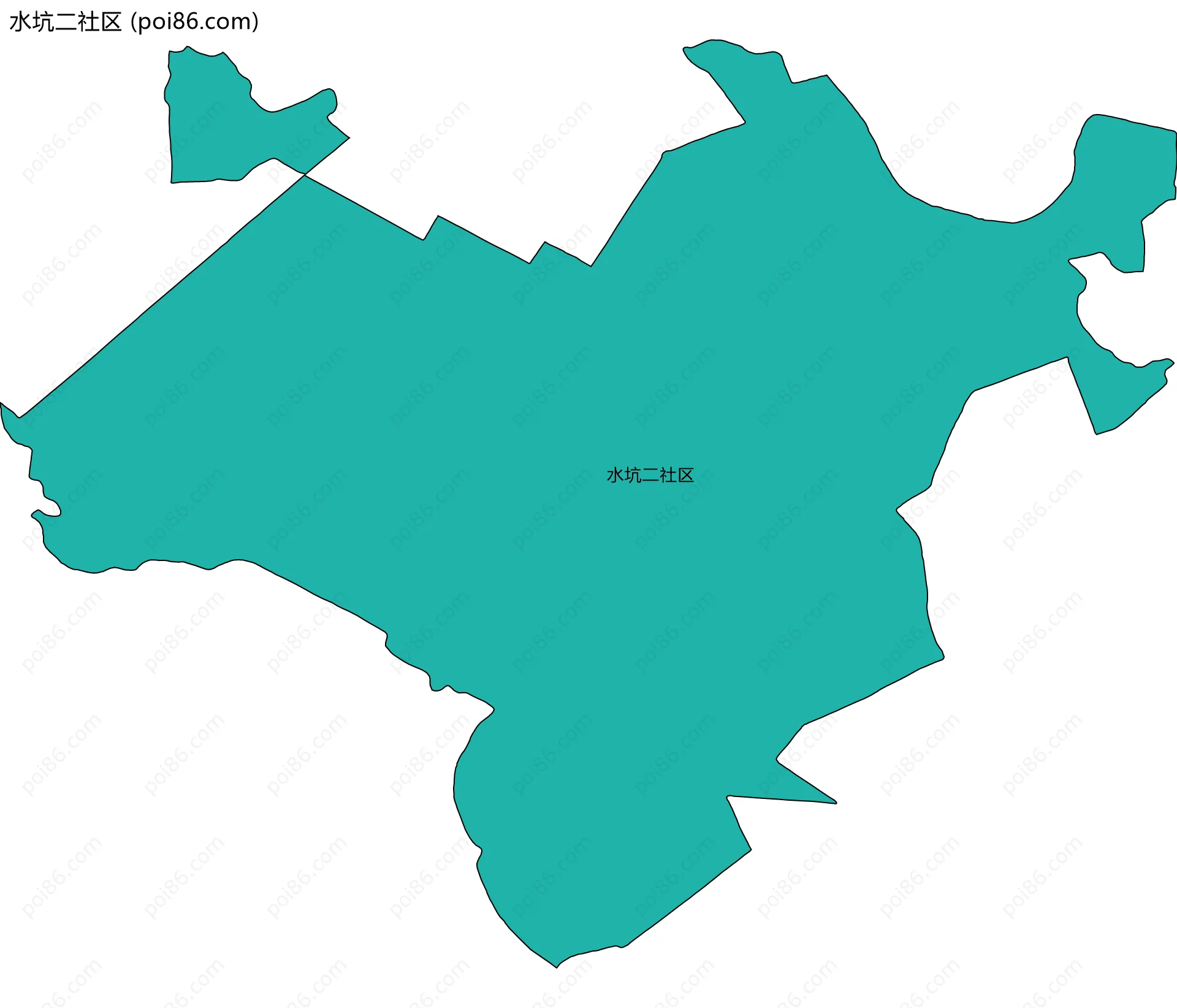 水坑二社区边界地图