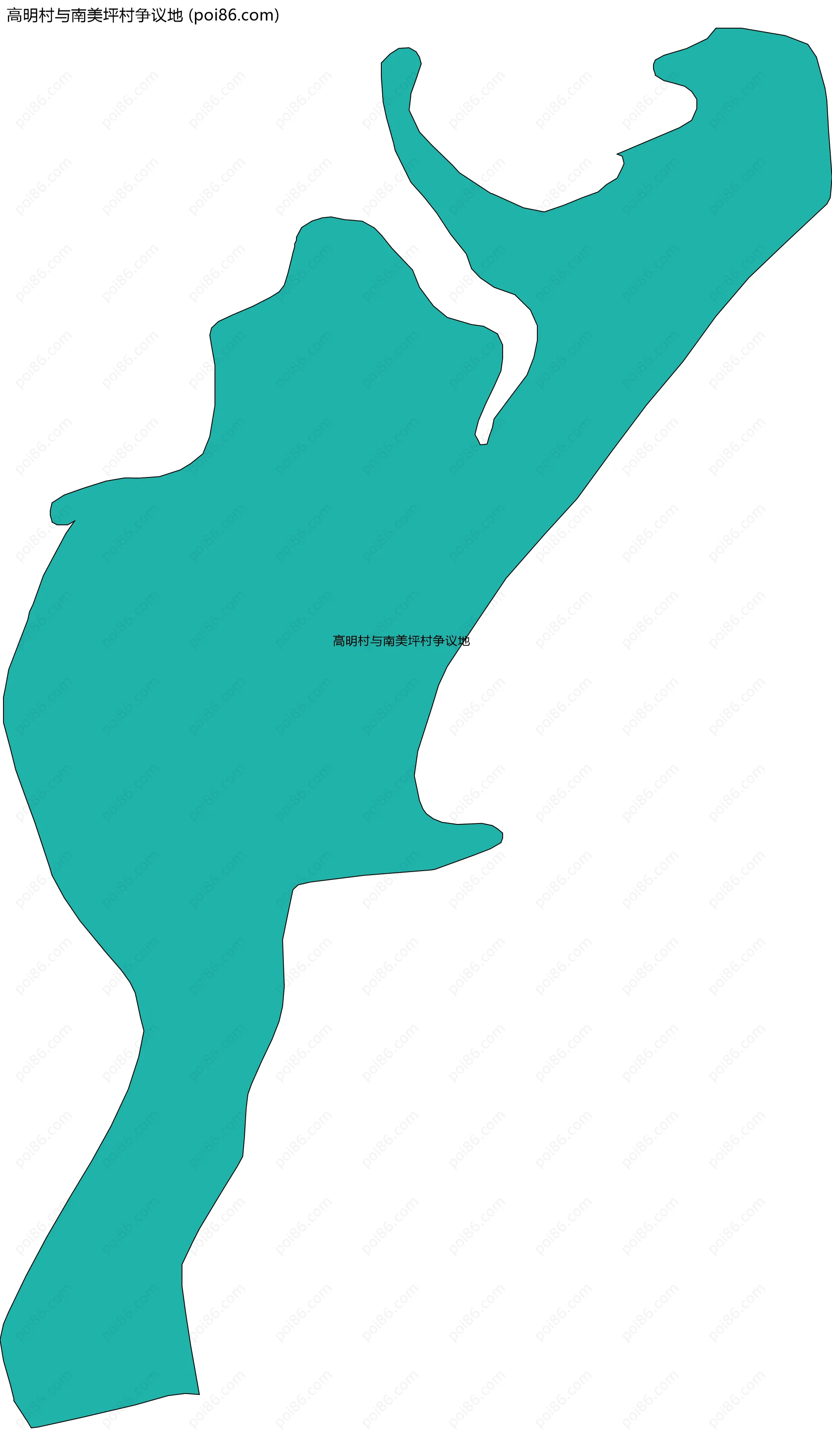 高明村与南美坪村争议地边界地图